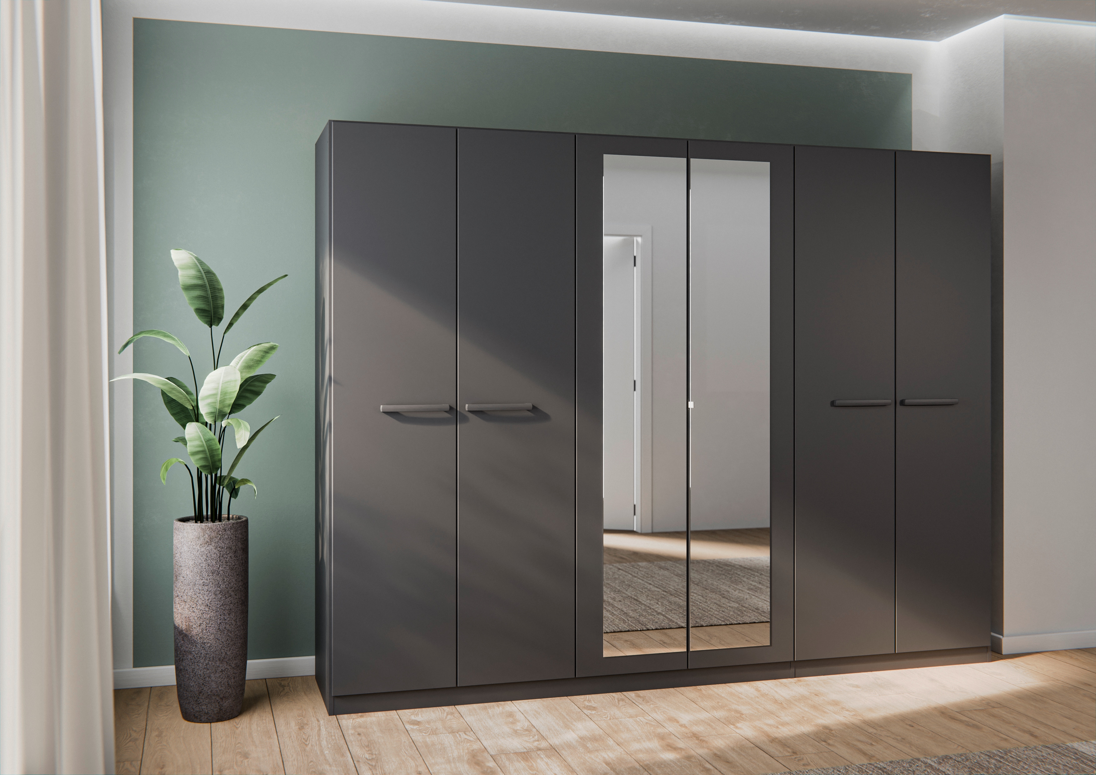 OTTO home Kleiderschrank "Mehrzweckschrank Aktenschrank Möbel Mietswohnung Schlafzimmer MODI" erhältlich in Breiten 91/136/181/226/271 cm, Höhe 210 cm, in angesagten Farbkombinationen, optional mit Spiegel MADE IN GERMANY