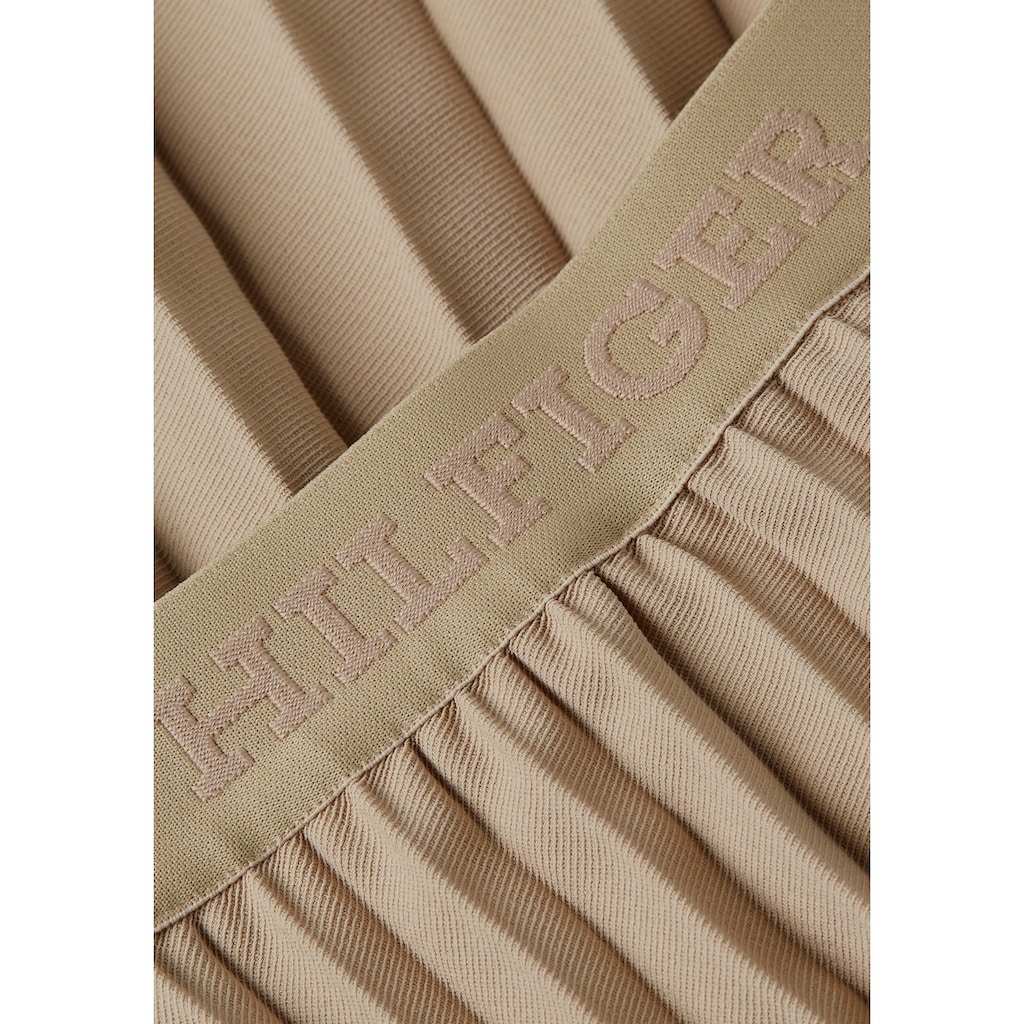 Tommy Hilfiger Plisseerock »FLUID TWILL PLEATED MIDI SKIRT«, Webrock mit Markenlabel