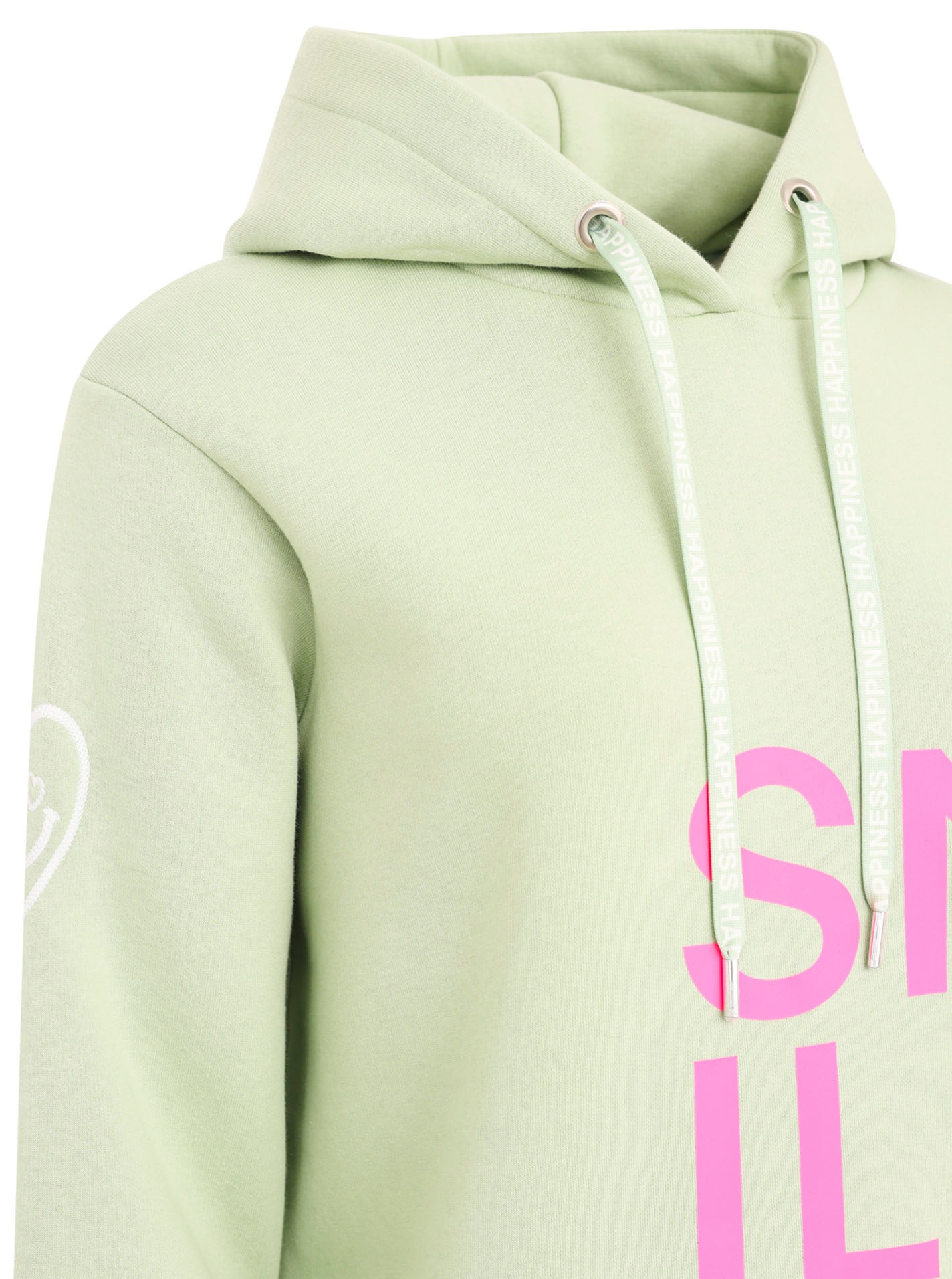 Thumbnail - Zwillingsherz Hoodie ""Alissa"", Langarm, Kapuze, Neon-Details, Kordelzug, Frontprint, Kängurutasche