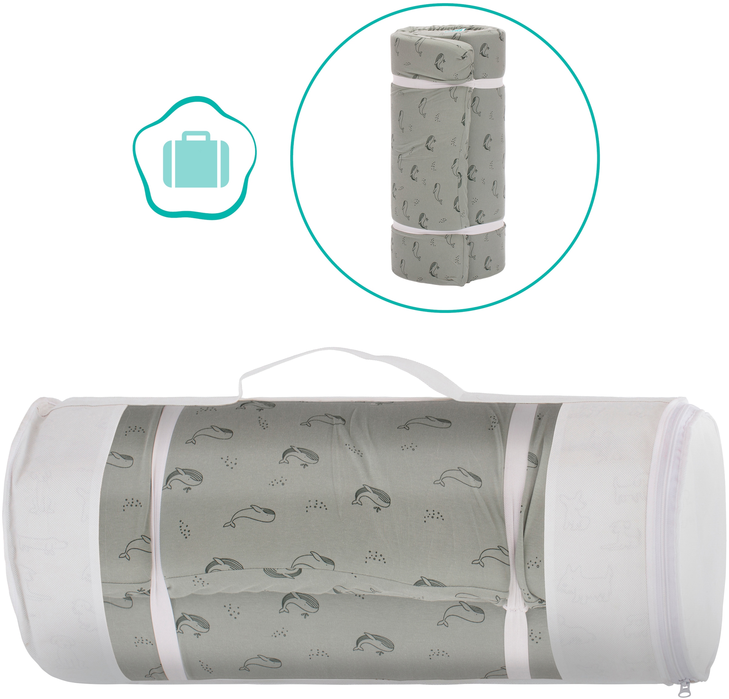 Fillikid Reisebett-Matratzen »Matratze für Reisebett gerollt« 4 cm hoch 1 Stk. tlg. passend für Reisebetten 120 × 60 cm