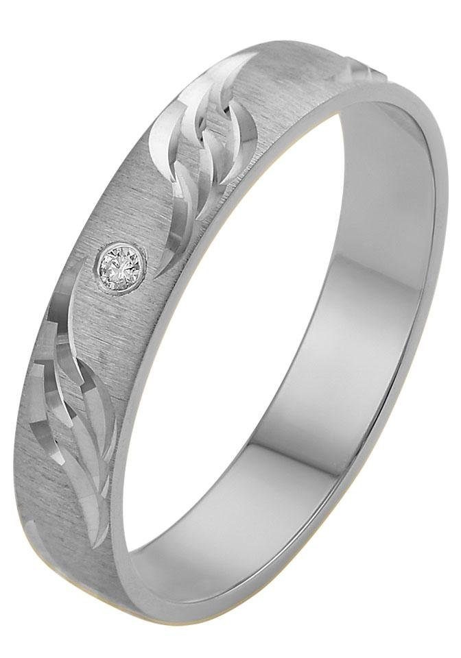 Firetti Trauring »Schmuck Geschenk Gold 375 Hochzeit Ehering "LIEBE" Welle«, Made in Germany, wahlweise mit oder ohne Brillant