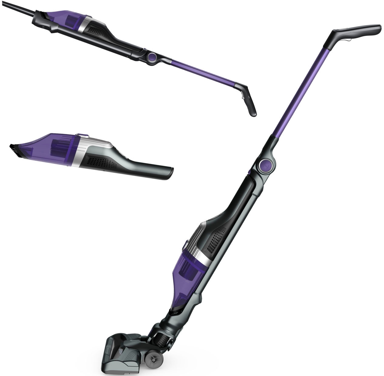 Rowenta Akku-Hand-und Stielstaubsauger »Xtrem Compact, leicht, sehr kompakt, Flex-Gelenk, lange Akku-Laufzeit«, leistungsstark, Bodenladestation, Multifunktionsreinigung, RH1238