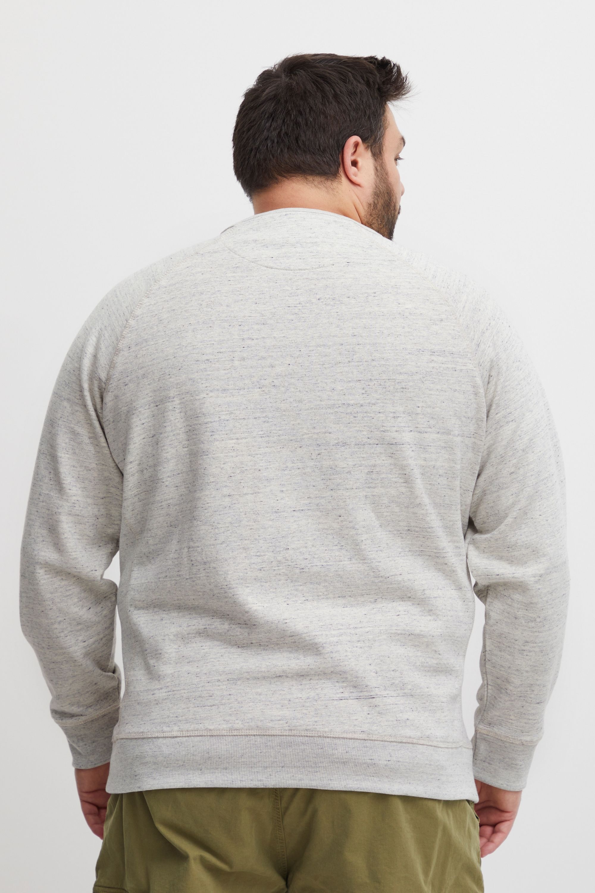 Sweatshirt BLEND "BHAlton Crew Big & Tall", Herren, Gr. 5XL, beige (stone mix), Sweatware, 60% Baumwolle, 40% Polyester, meliert, regular fit normal, Rundhals, Raglanärmel Rippbündchen, Sweatshirts Sweatshirt, Klassisches Sweatshirt mit Rundhalsausschnitt 6