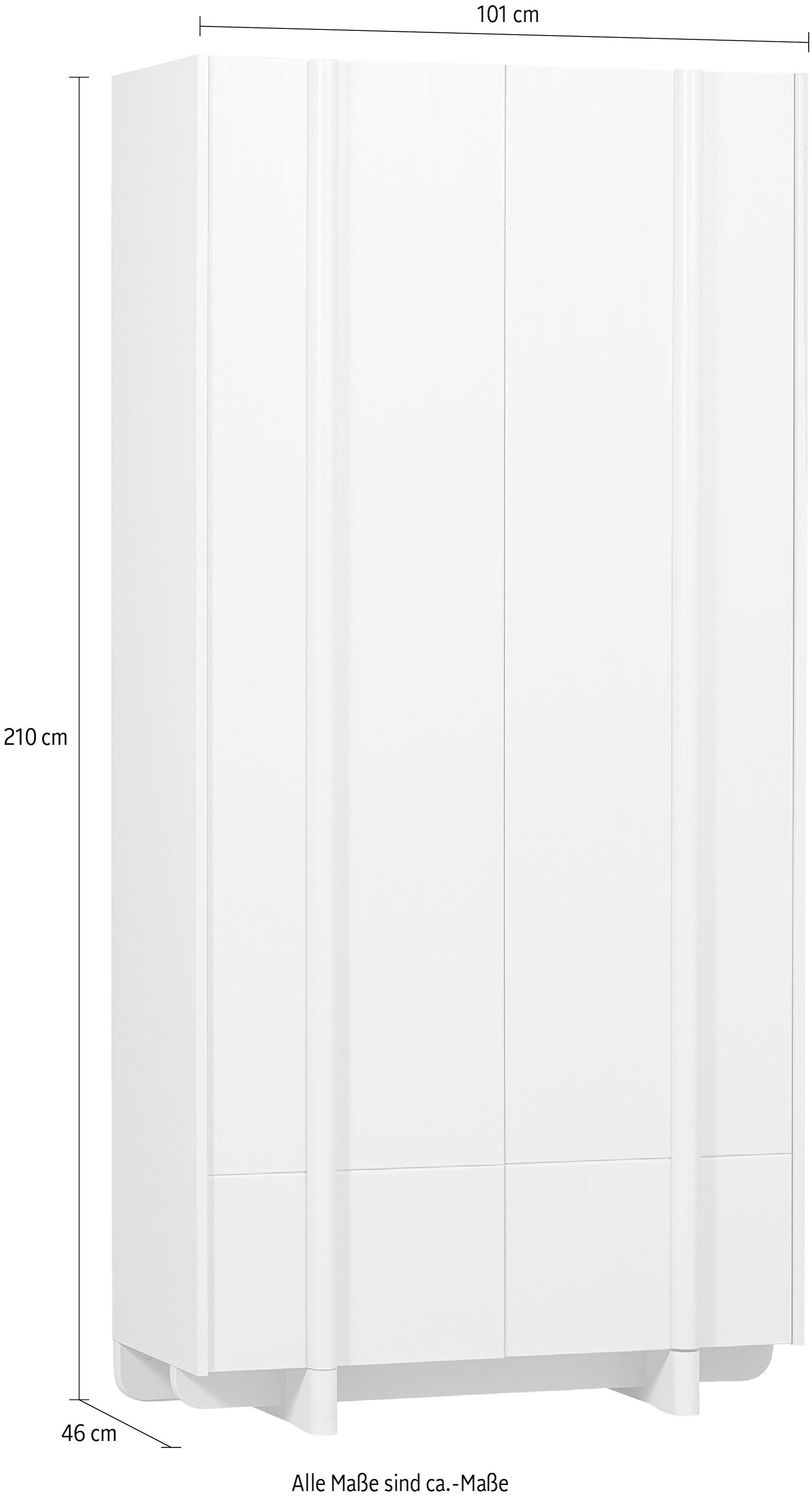 WOOOD Garderobenschrank »Basu«, viel Stauraum 2 Türen, H 210 cm x B 101 cm