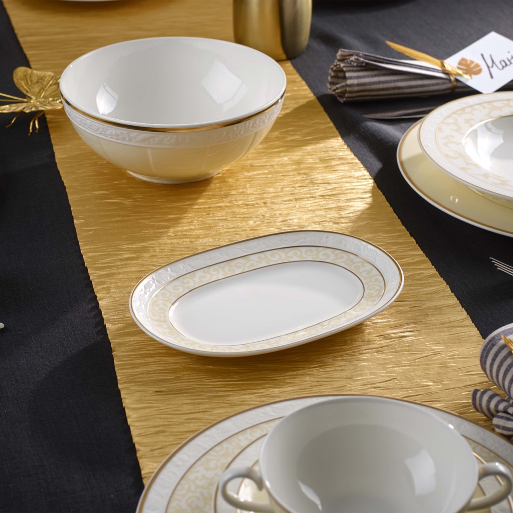 Villeroy & Boch Servierplatte »Saucière-Unterteil Ivoire 270 ml weiß-gold«