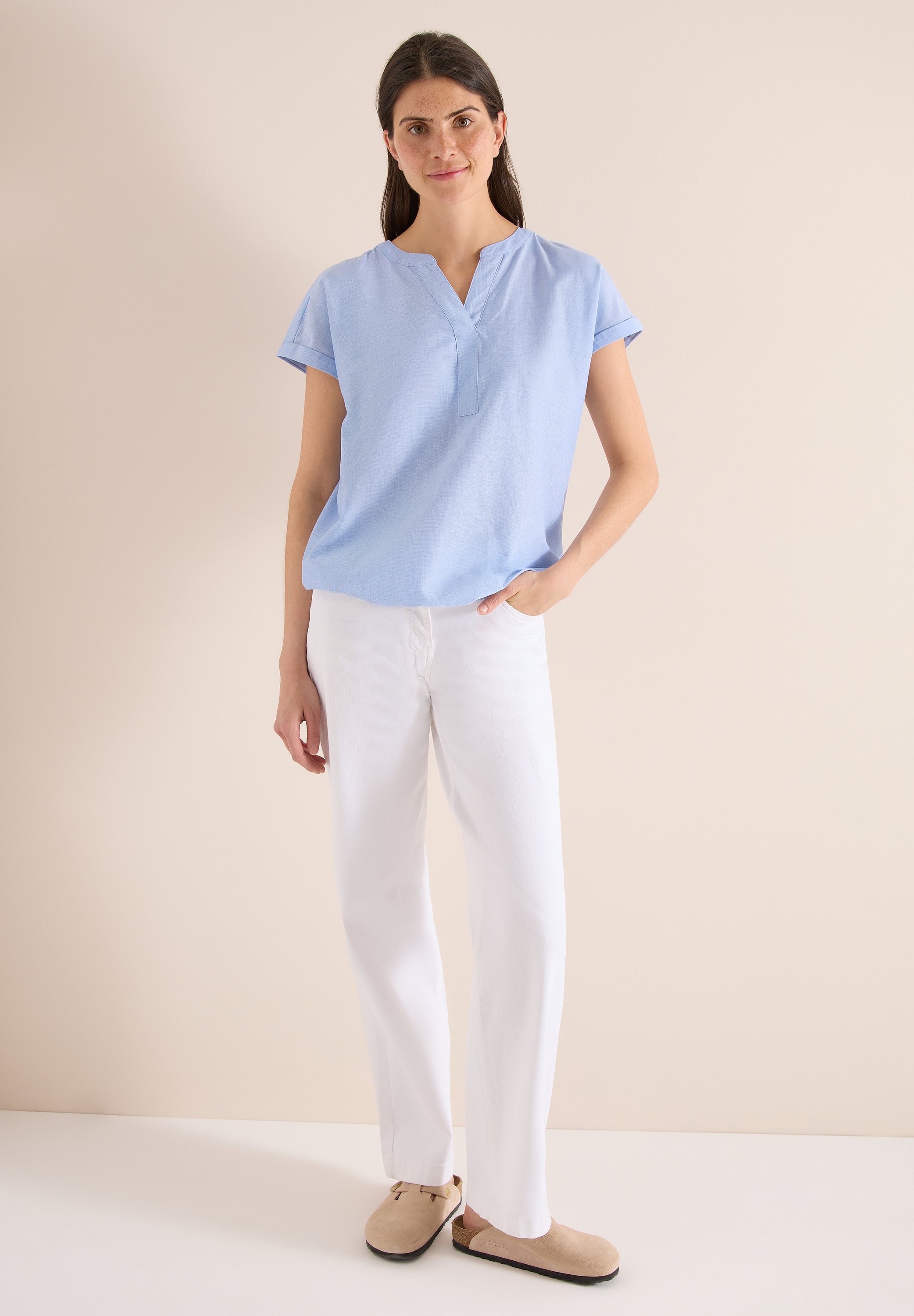 Cecil Kurzarmbluse aus reiner Baumwolle