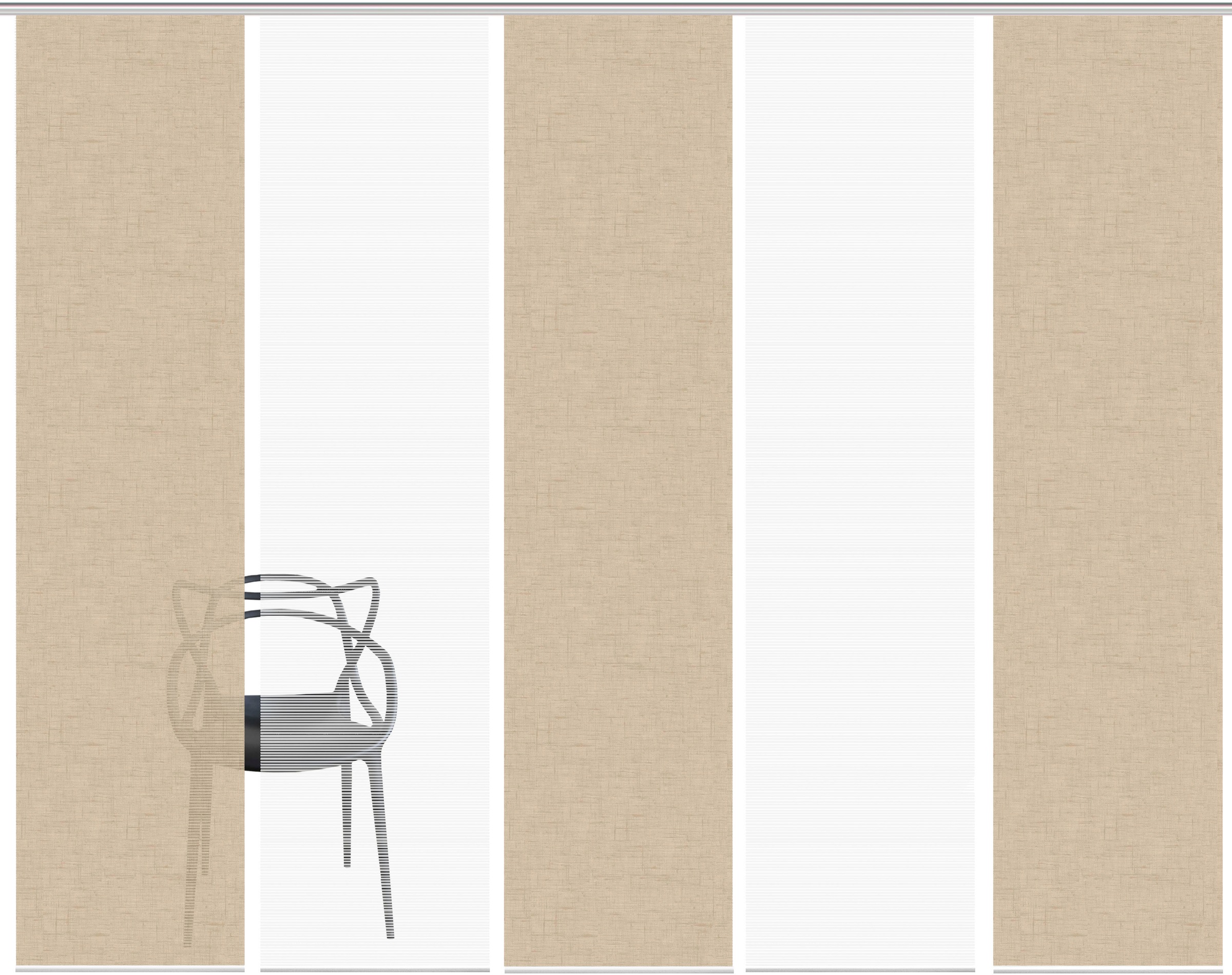 Vision S Schiebegardine "PIVE 5er SET" Paneelwagen 5 Stk. tlg. Schiebevorha günstig online kaufen