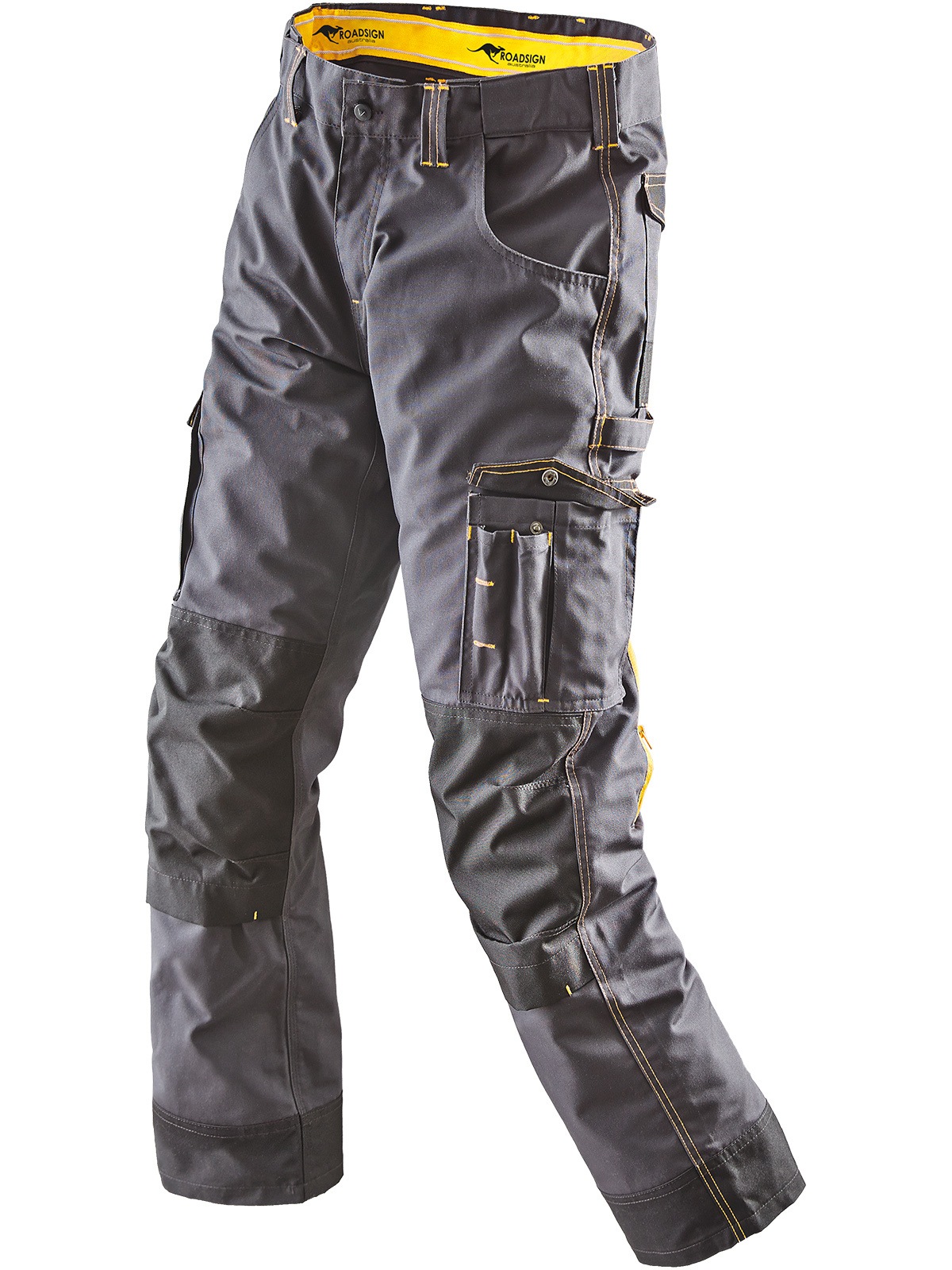 Herren Arbeitshose "Bekleidung Bundhose anthrazit/gelb", grau, Gr. 52, ROADSIGN AUSTRALIA, Hosen