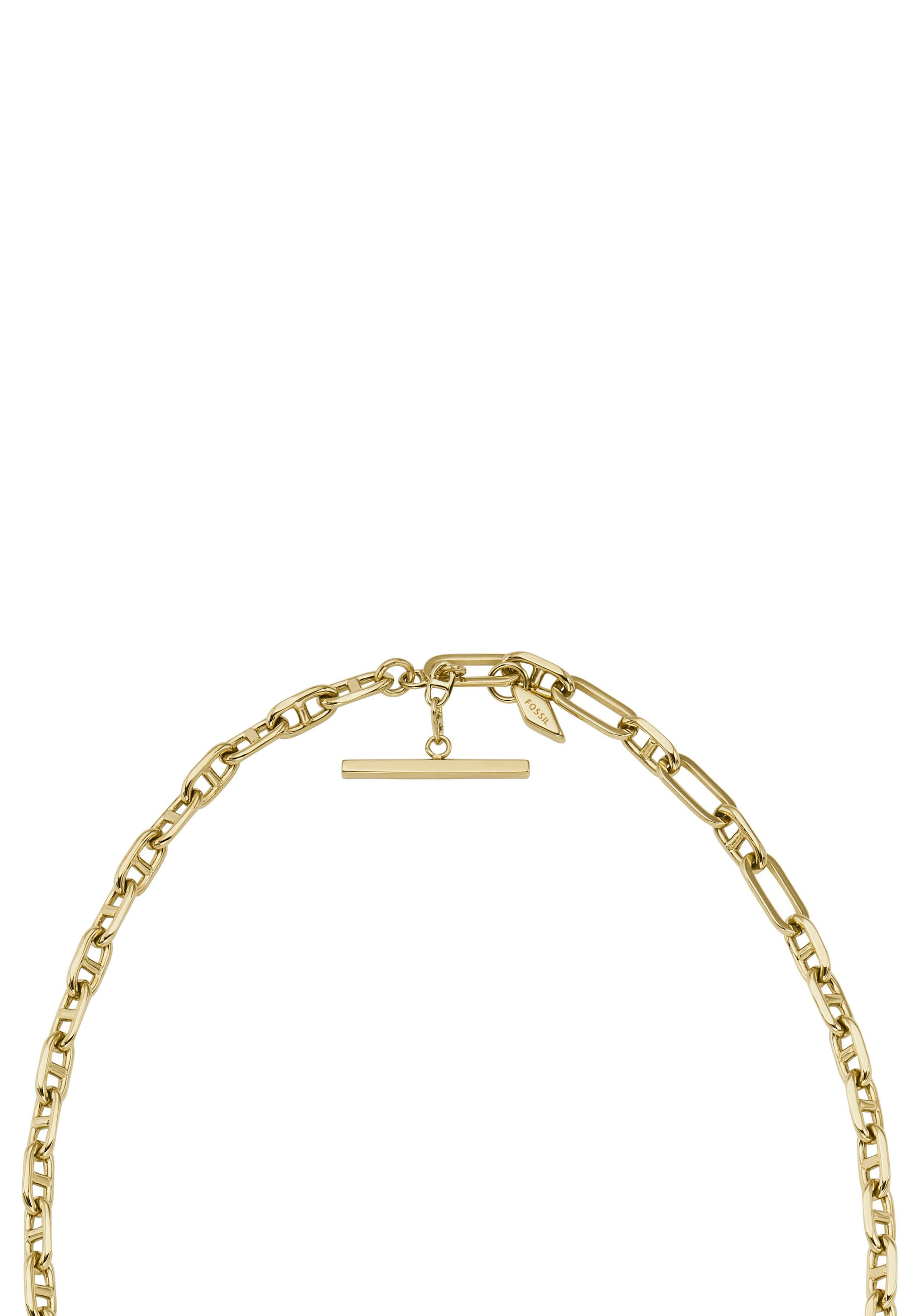 Gliederkette FOSSIL "Schmuck Geschenk Messing Halsschmuck HERITAGE D-LINK", gold (gelbgoldfarben), Halsketten, Damen, Messing, L: 42,5 B: 3,5mm, Gliederkette, B:3,5mm 4