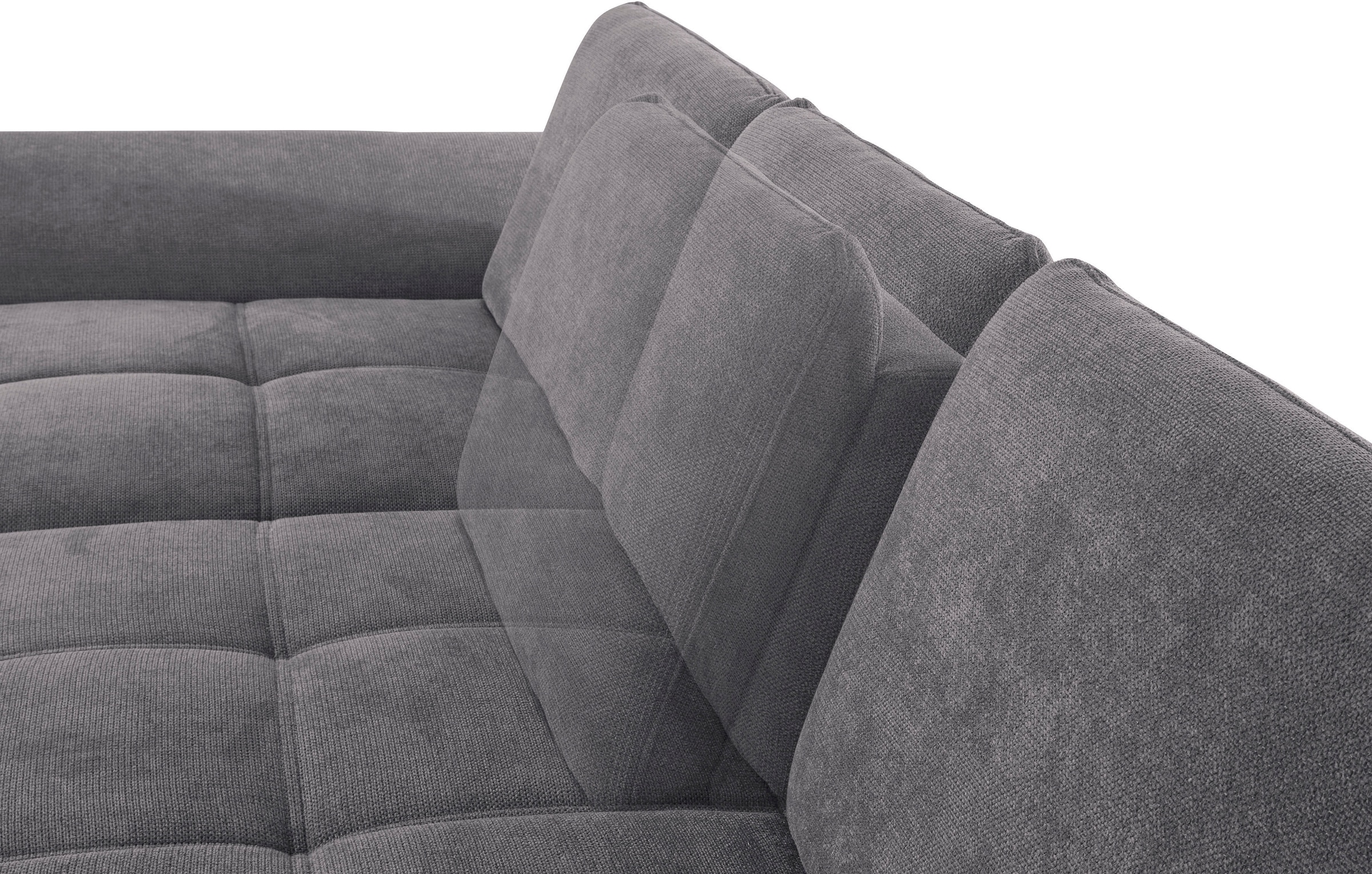 Places of Style Ecksofa Costello, mit Sitztiefenverstellung und Armlehnfunktion, incl. 3 Nierenkissen