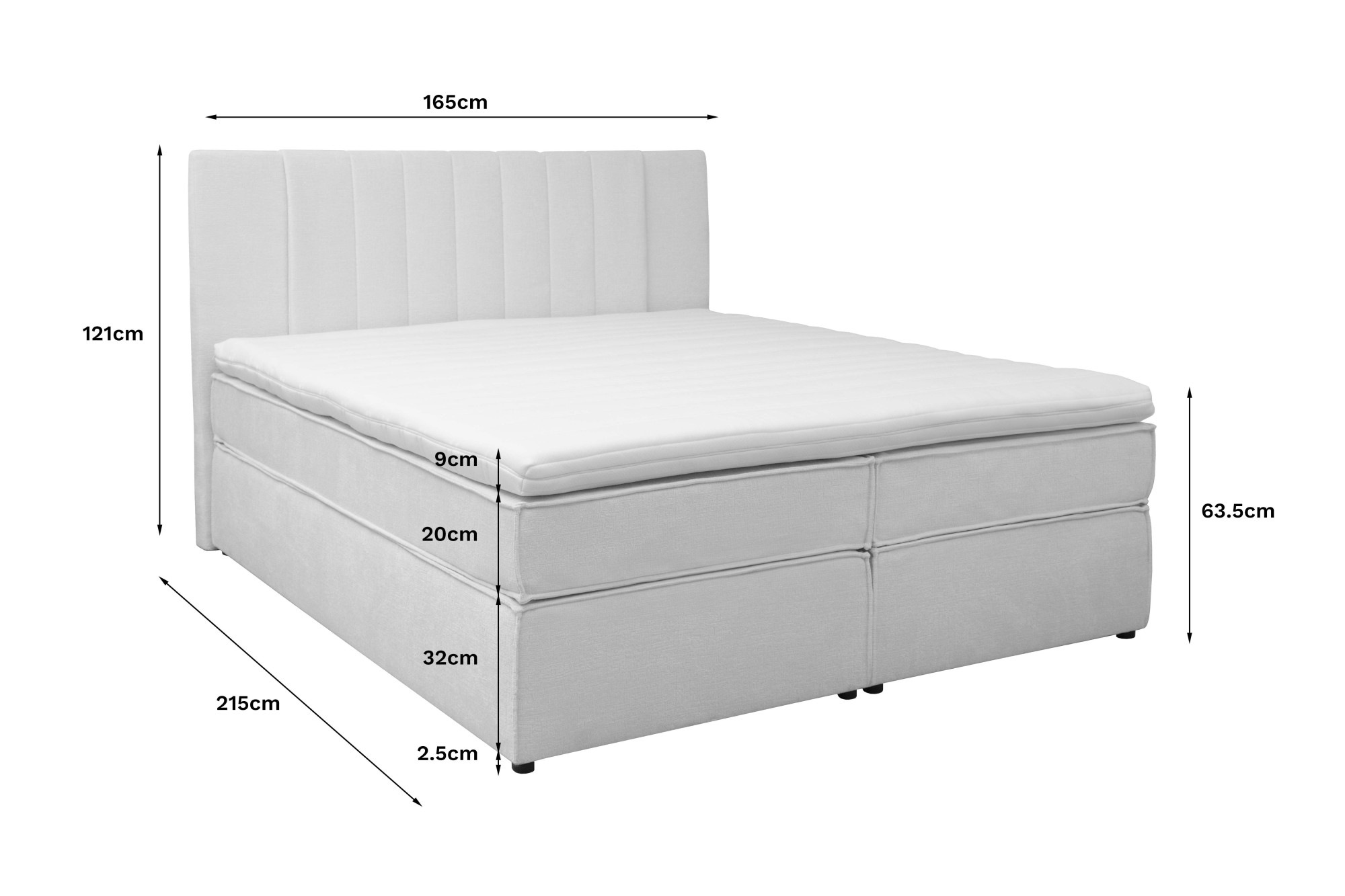 Home affaire Boxspringbett »Bellissimo, Doppelbett, Polsterbett, Federkernbett, Komforbett« inkl. 9cm Topper, 5-Zonen-Taschen-Federkernmatratze, Härtegrad 3
