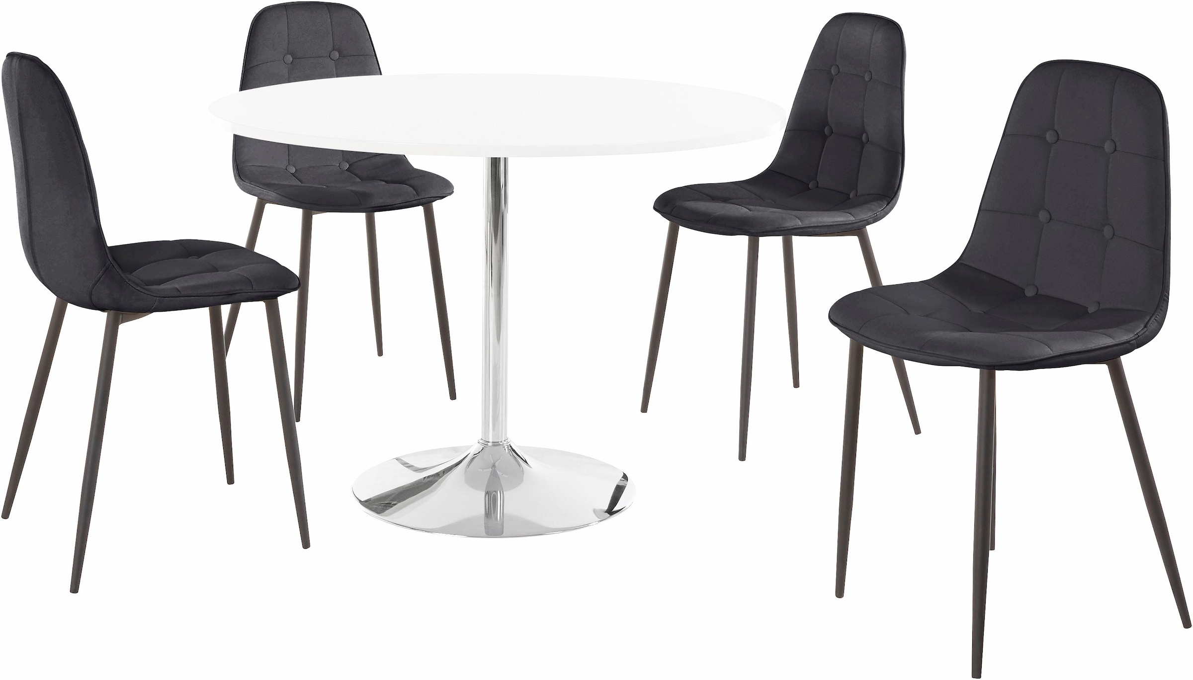 INOSIGN Essgruppe, (Set, 5 tlg.), mit rundem Tisch in weiß Hochglanz
