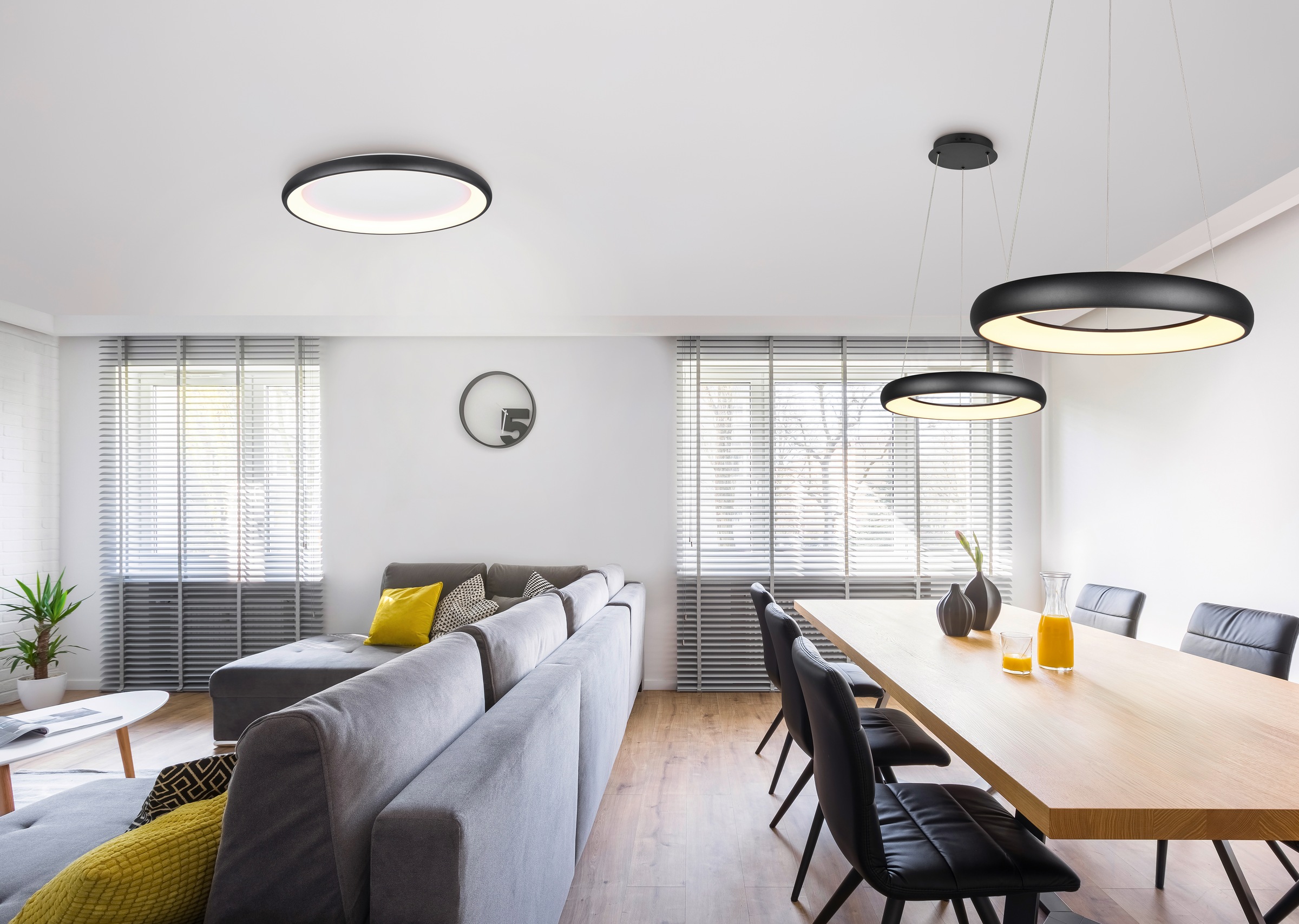 TRIO Leuchten LED Deckenleuchte »CARDONA, runde LED Deckenlampe Büro, Ø 75cm, 6900 Lumen 59W, dimmbar«, 1 flammig, Leuchtmittel LED-Board | LED fest integriert, CCT - Lichtfarbe einstellbar 2300/3000/4000K, auch Wandmontage möglich