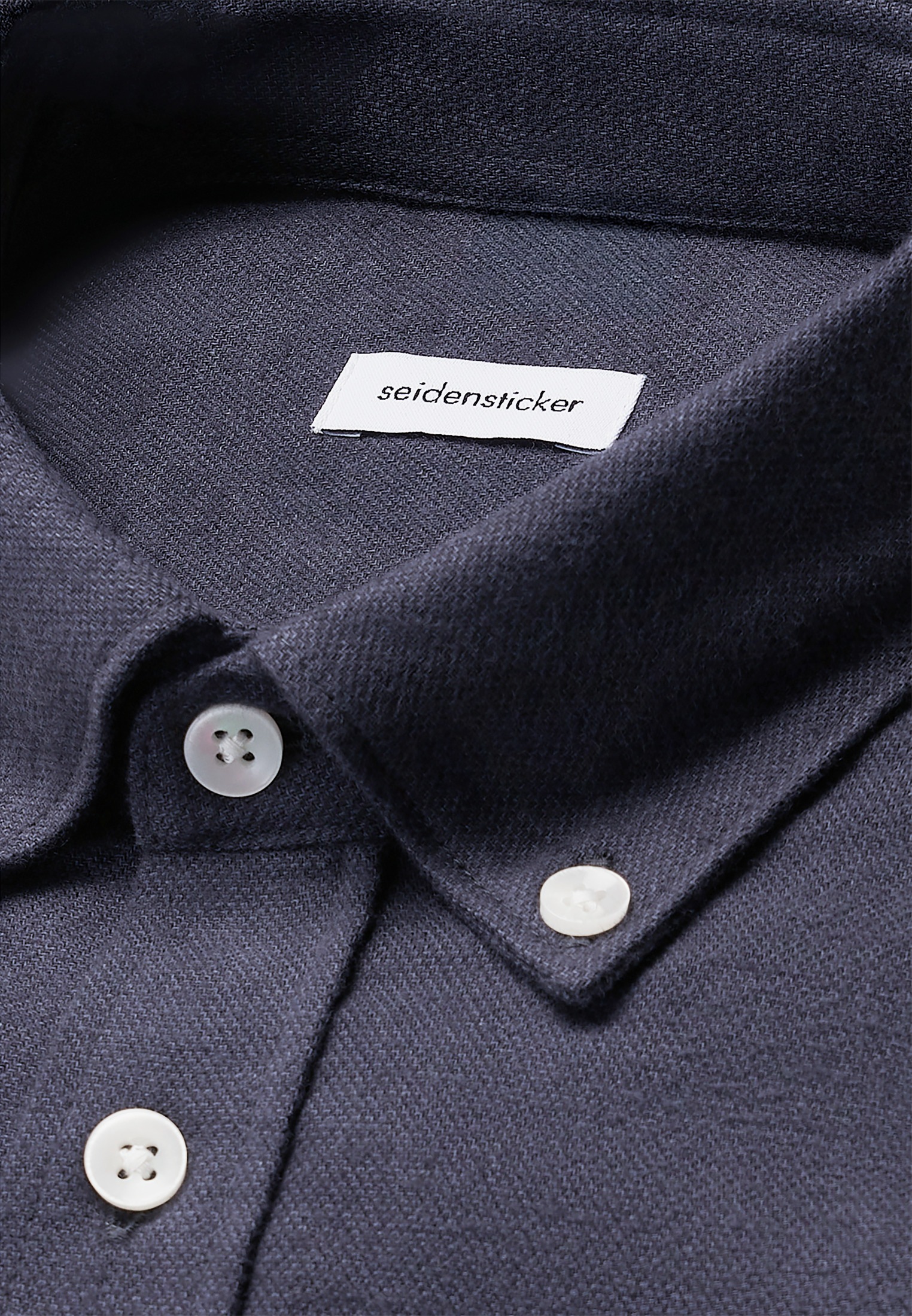 seidensticker Flanellhemd, Regular 1/1 Button-Down-Kragen Uni