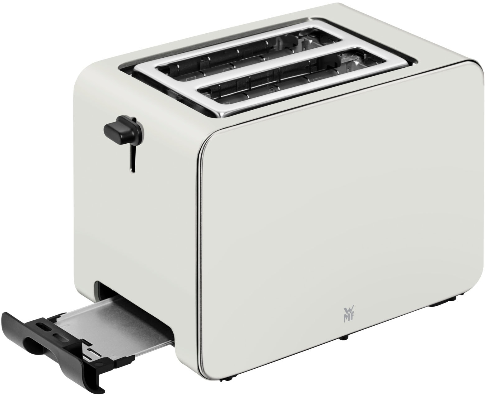 WMF Toaster »Stelio Paper Grey, Doppelschlitz Toaster mit Brötchenaufsatz«, 2 kurze Schlitze, für 2 Scheiben, 1050 W, 7 Bräunungsstufen, Brotzentrierung, Krümelschublade, Cromargan Gehäuse