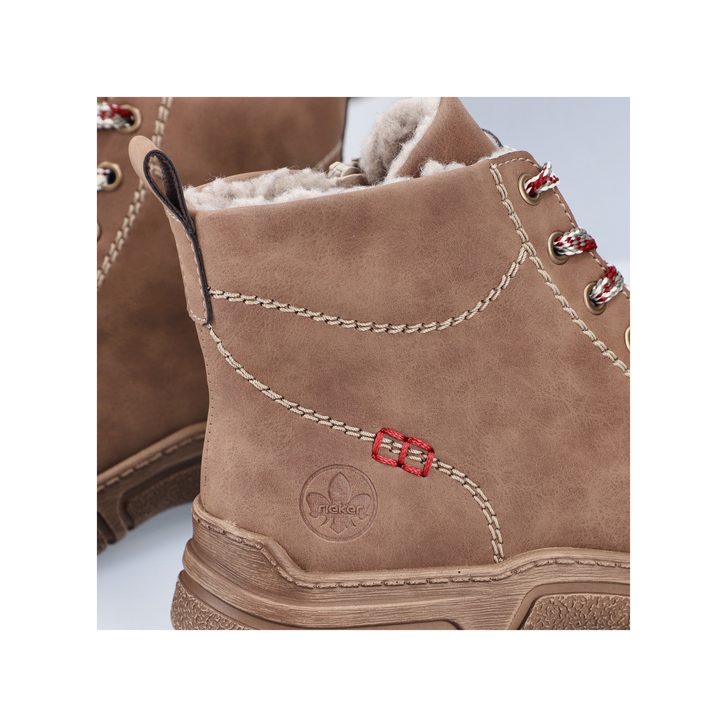 Rieker Winterboots  Schnürboots, Schnürstiefelette mit Warmfutter und Ziersteppung