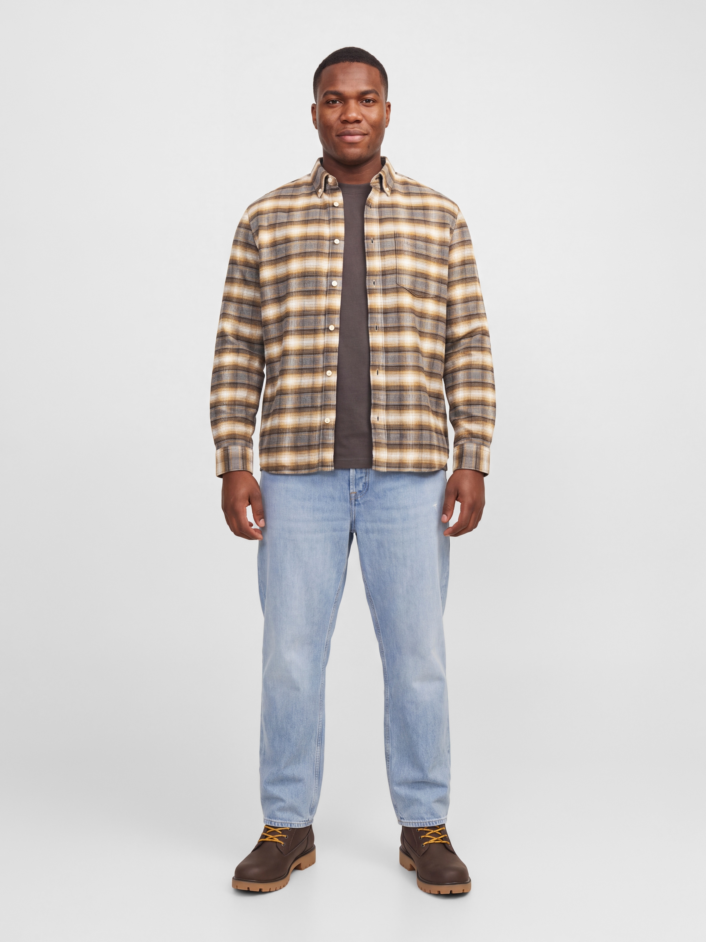 Jack & Jones PlusSize Langarmhemd »JPRBLUSTANLEY FLANNEL L/S SHIRT BF PLS« Baumwolle, regular fit