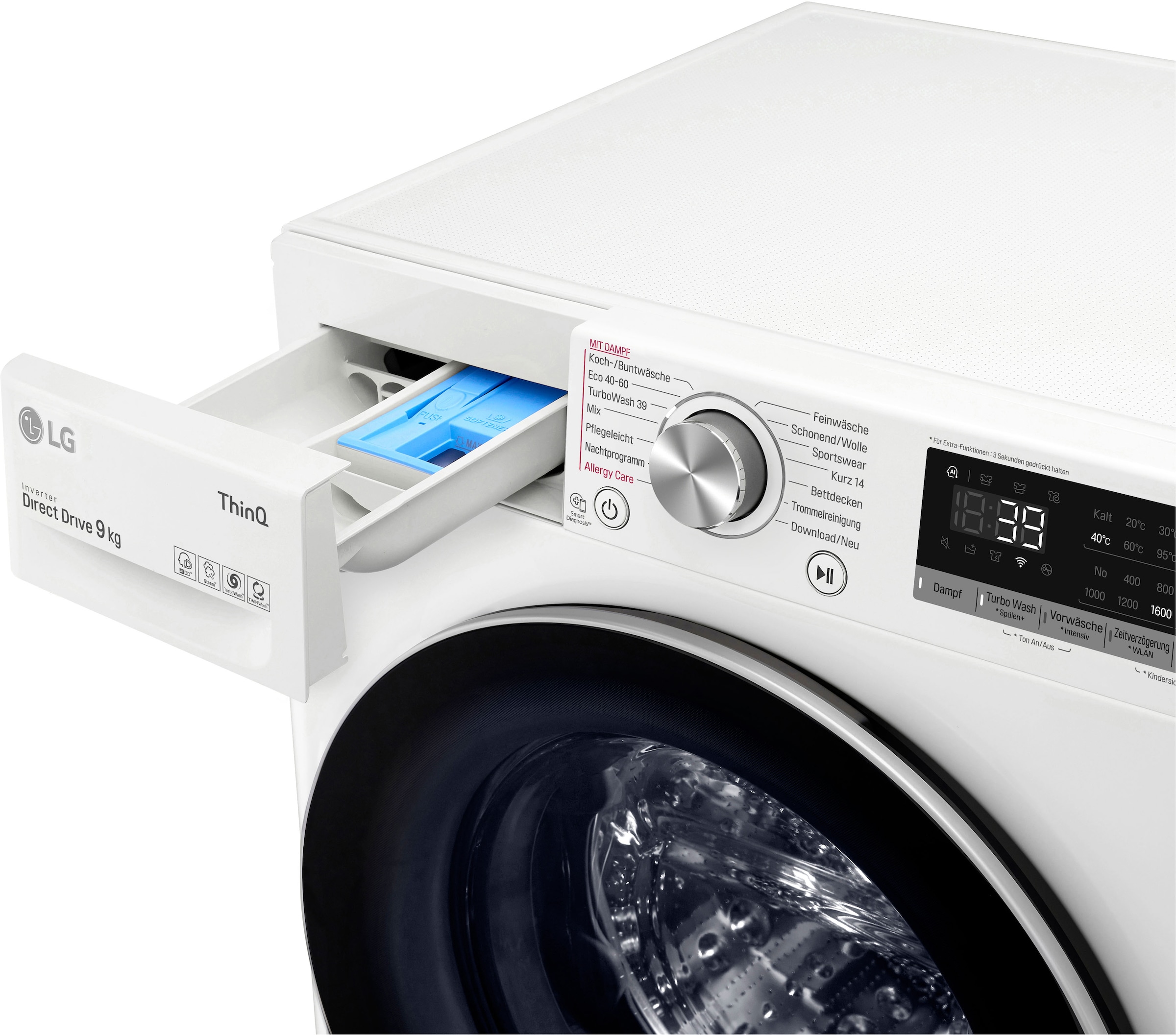 LG Waschmaschine »F6WV709P1«, F6WV709P1, 9 kg, 1600 U/min, TurboWash® -  Waschen in nur 39 Minuten | BAUR | Frontlader
