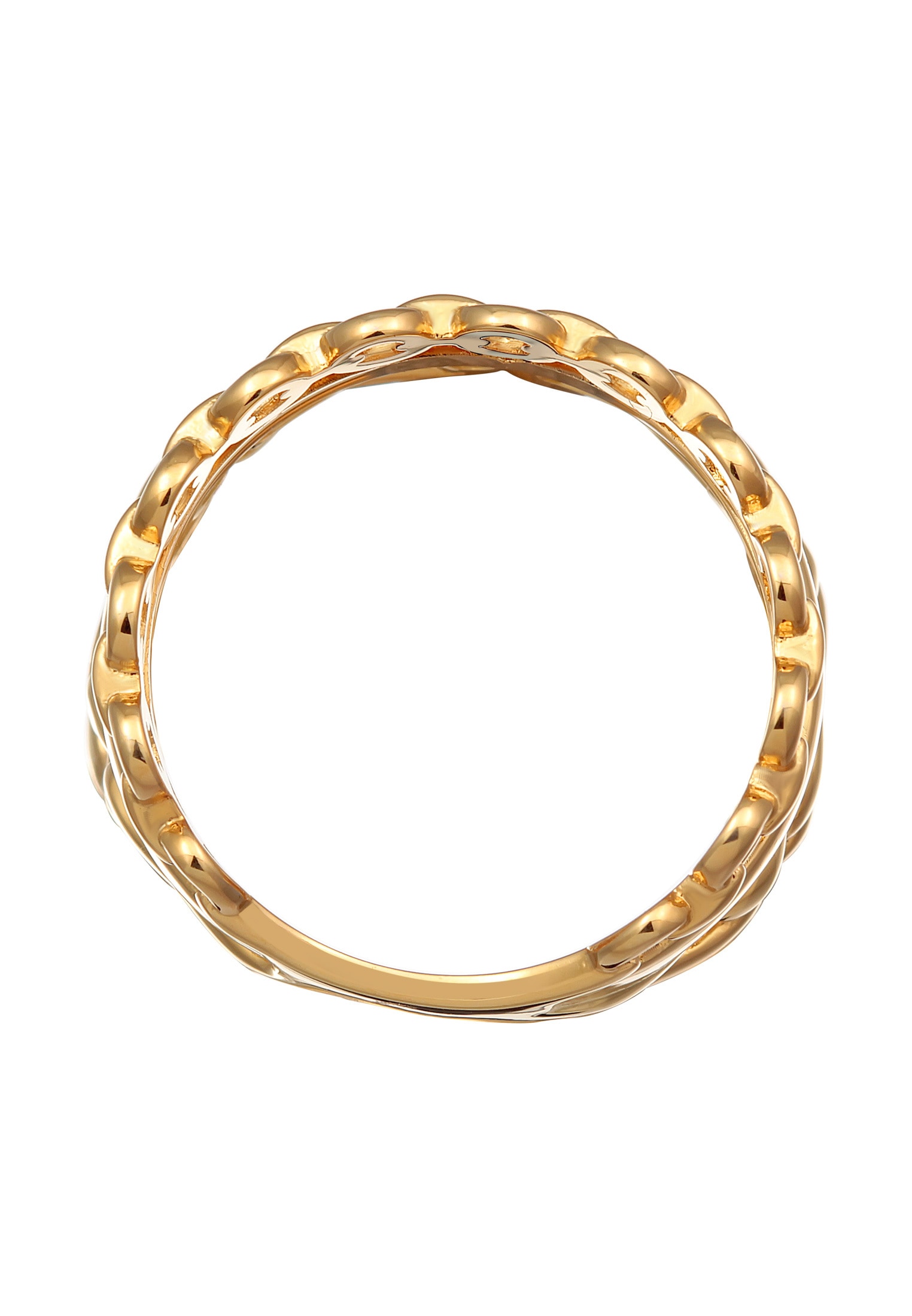 Elli Silberring »Ring Glieder Bandring 3-reihig Goldfarben«