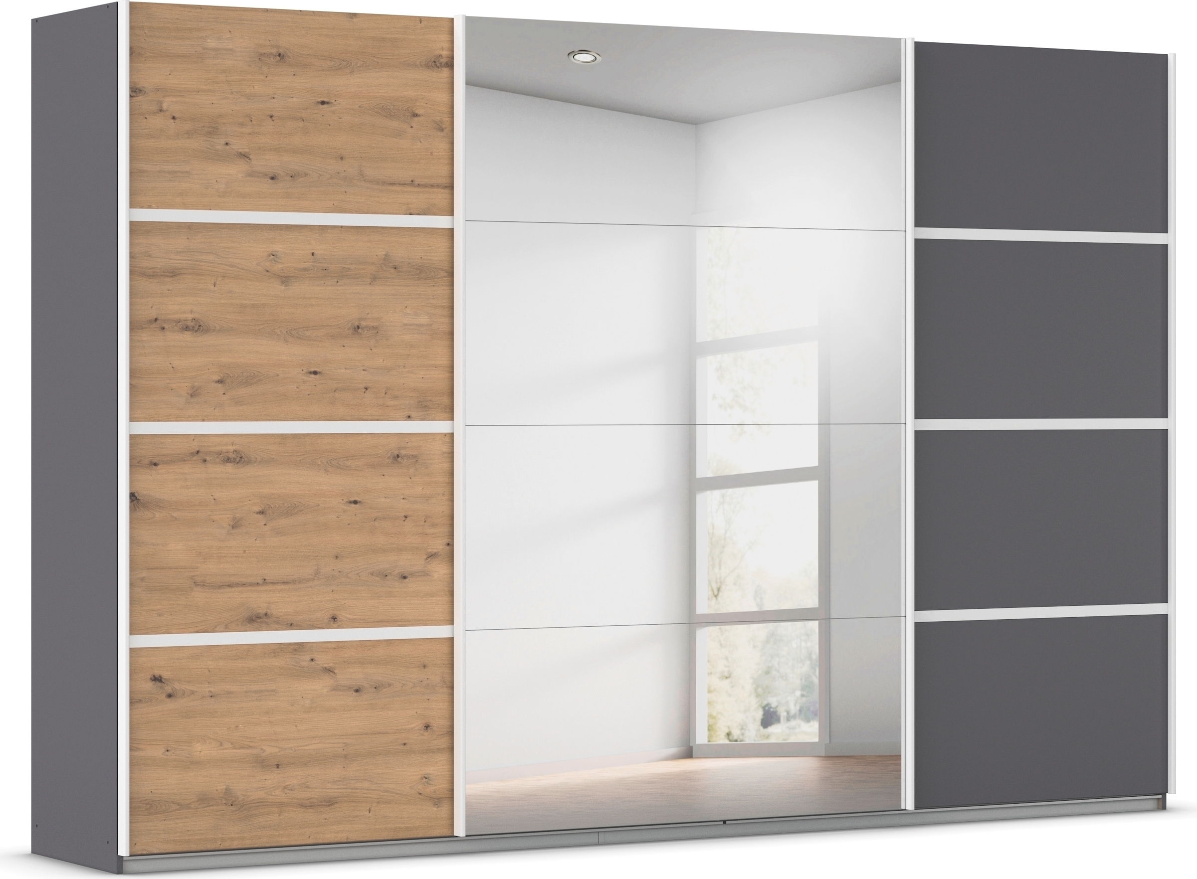 OTTO home Kleiderschrank "Mehrzweckschrank Aktenschrank Möbel Mietswohnung Schlafzimmer AVOLA" 3 verschiedene Ausstattungen BASIC/CLASSIC/PREMIUM (inkl. SOFT-CLOSE), mit eleganten Zierleisten in Chrom, Schwarz oder Weiß MADE IN GERMANY