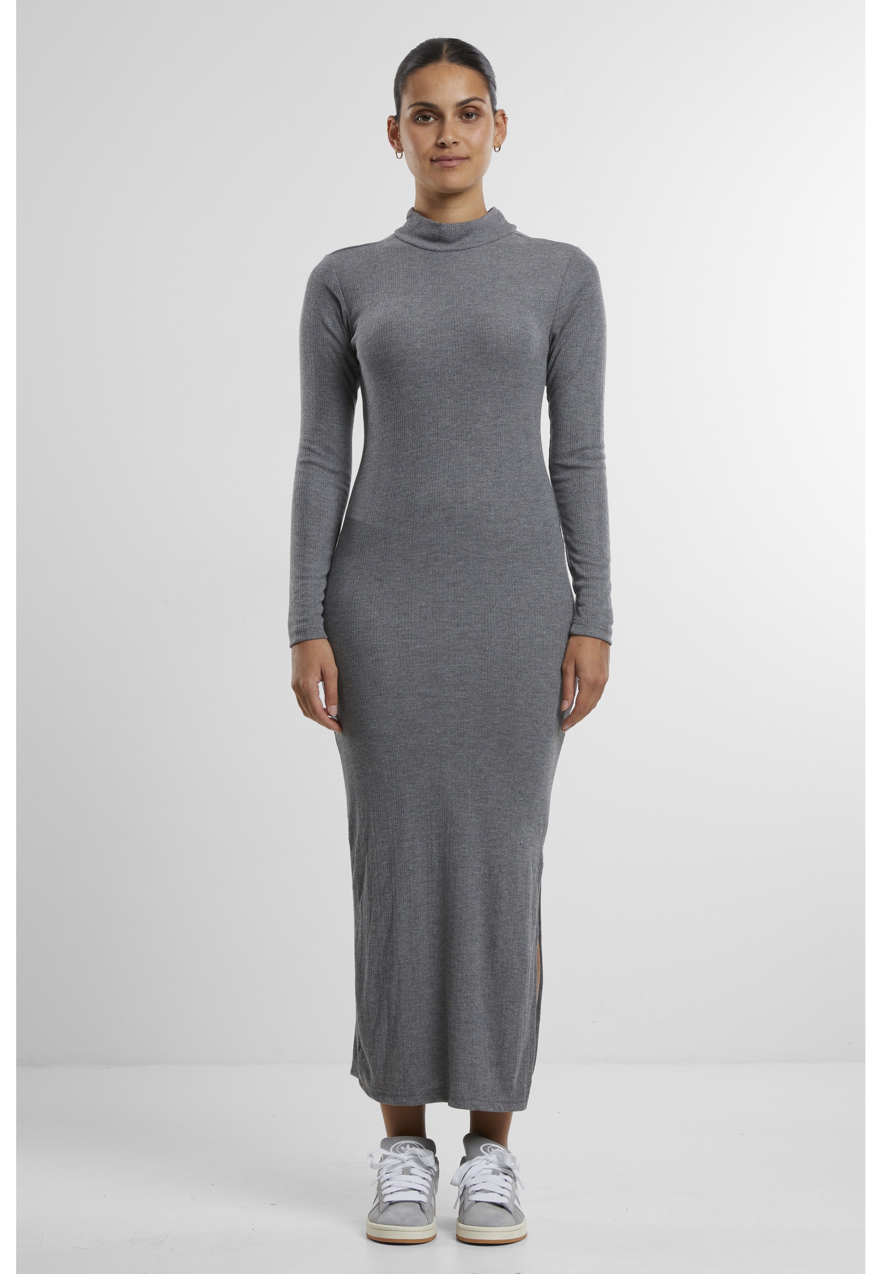 URBAN CLASSICS Shirtkleid »Urban Classics Ladies Rib Longlseeve Mockneck Dress« 1 Stk. tlg.