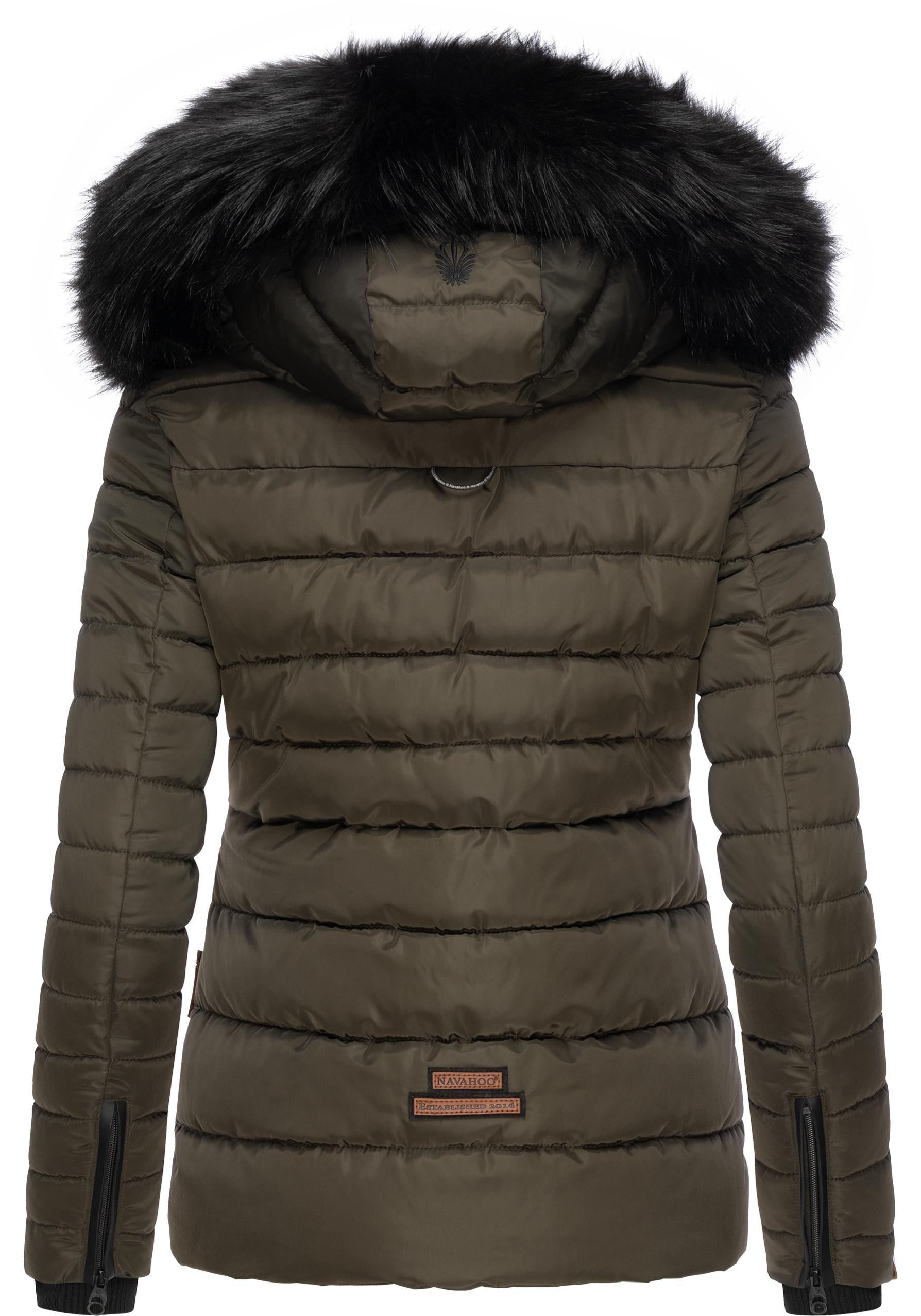 Navahoo Winterjacke »Wisteriaa«, mit Kapuze, Warm gefütterte Steppjacke mit Kunstfell-Kapuze