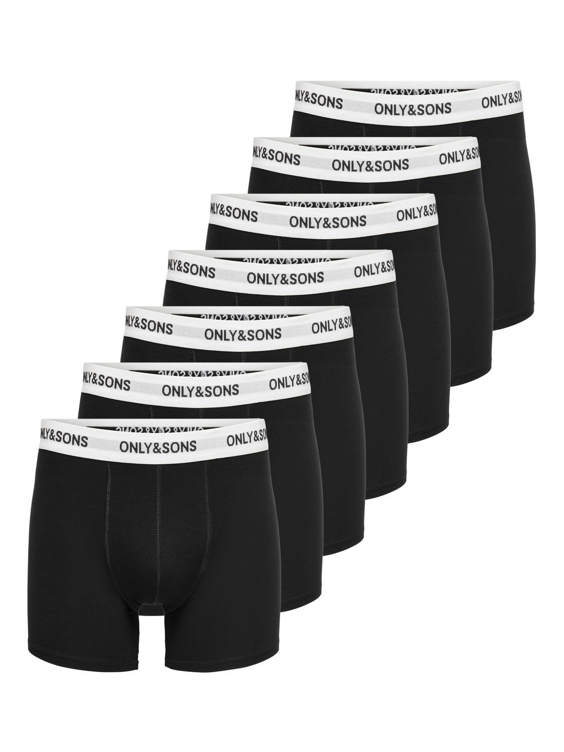 ONLY & SONS Trunk "ONSFITZ SOLID BLACK TRUNK 7-PACK NOOS", (Packung, 7 St.)