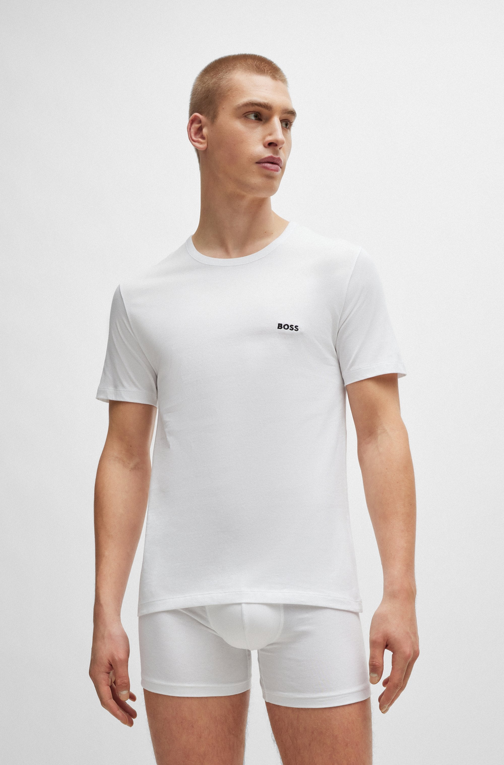 BOSS T-Shirt »Rundhals BOSS ONE x David Beckham«, (Packung, 3 tlg., 3er-Pack), mit dezentem BOSS Logo-Print
