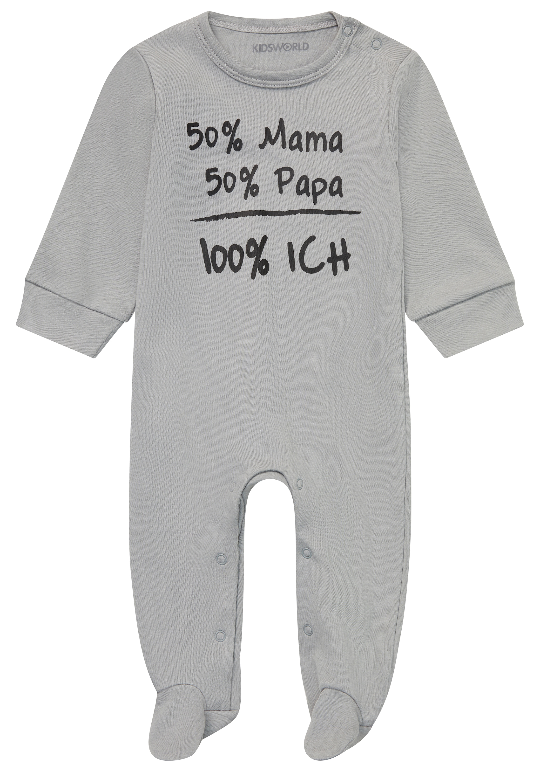 KIDSWORLD Schlafoverall »50% Mama, 50% Papa«, aus Bio-Baumwolle