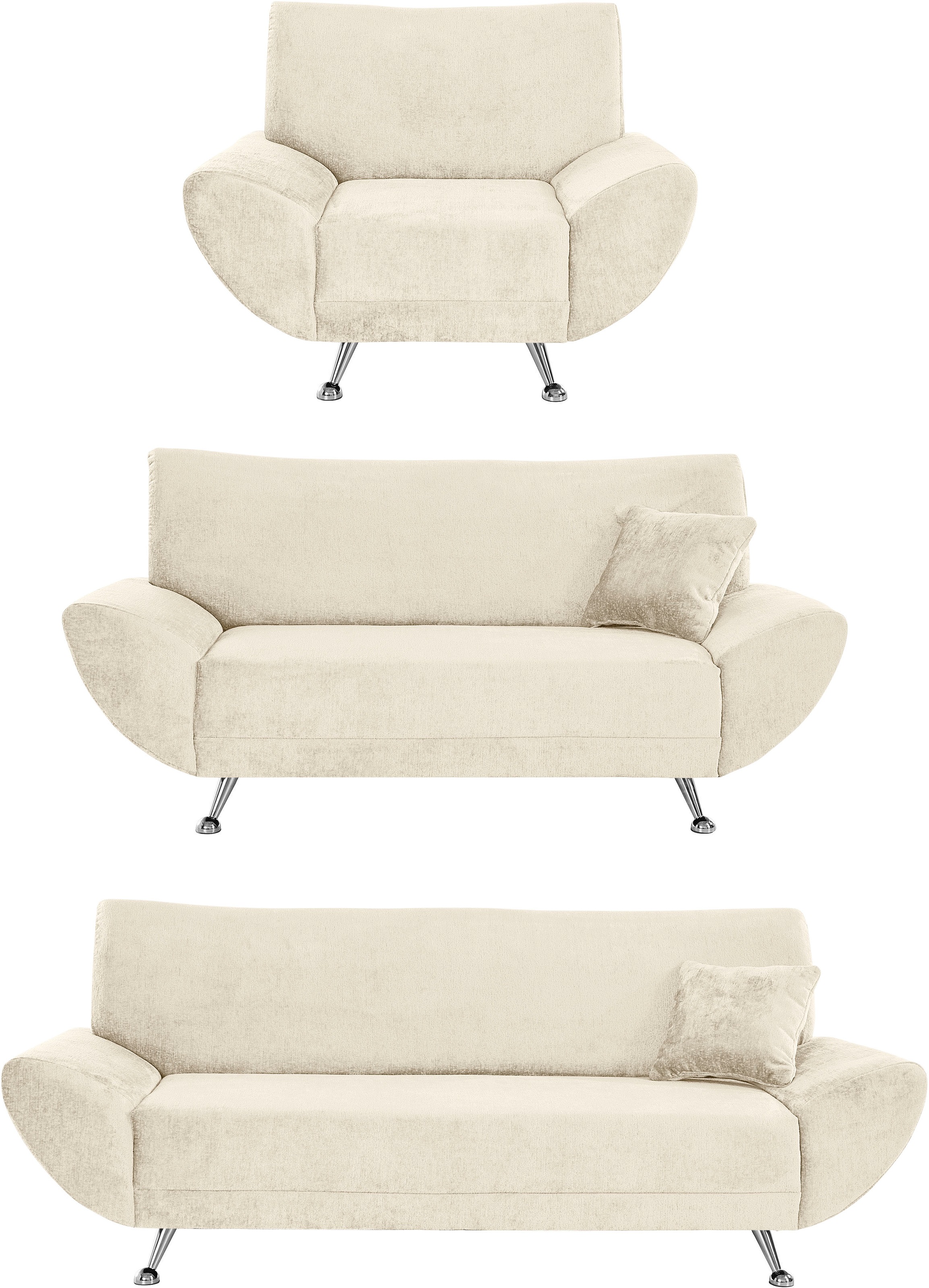 INOSIGN Polstergarnitur »Saltare elegant und komfortabel, OTTOs Choice«, (3 tlg.)