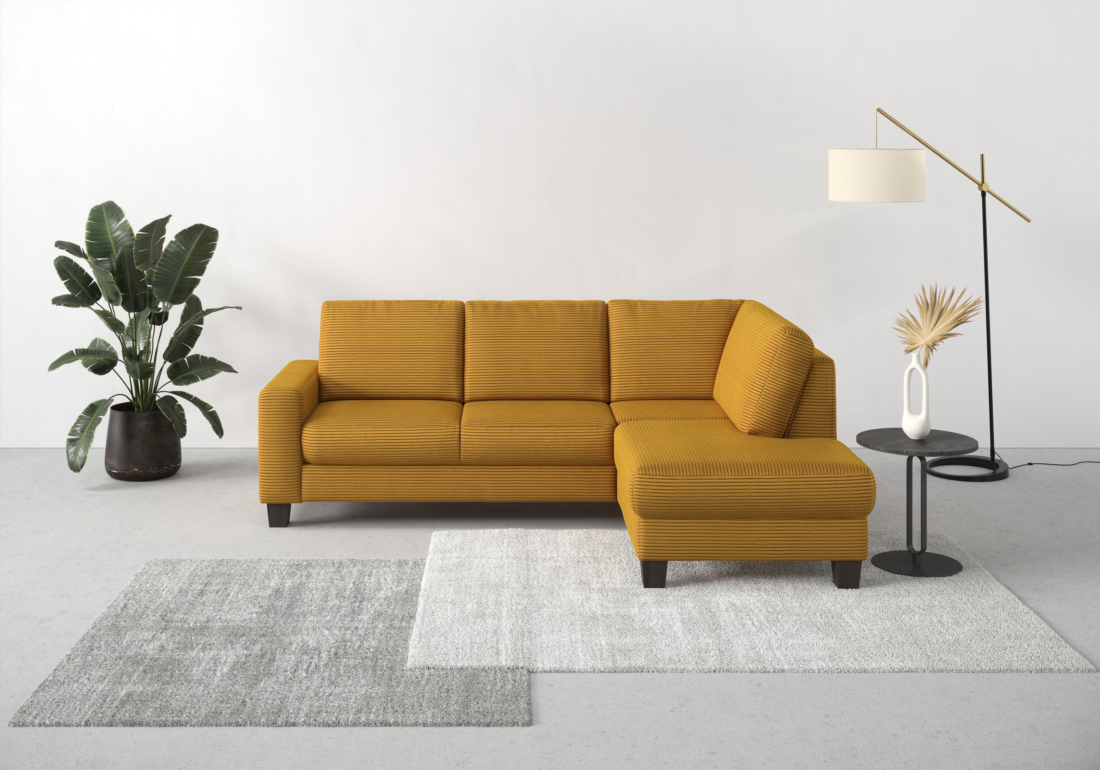 OTTO home Ecksofa "Summer L-Form" mit Ottomane, mit oder ohne Schlaffunktion und Bettkasten, Cord-Bezug