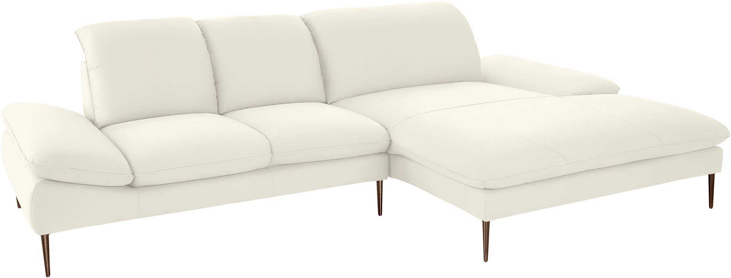 W.SCHILLIG Ecksofa »enjoy&MORE, Designsofa, bequem, zeitlos und elegant, L-Form«, Sitztiefenverstellung, Füße bronze pulverbeschichtet, Breite 310 cm