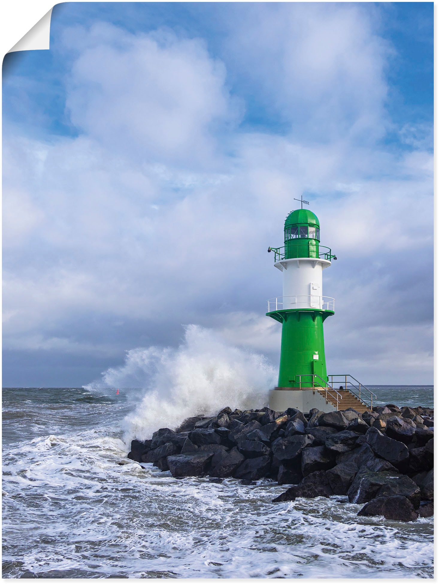 Artland Wandbild "Mole an der Ostseeküste in Warnemünde", Gebäude, (1 St.), günstig online kaufen