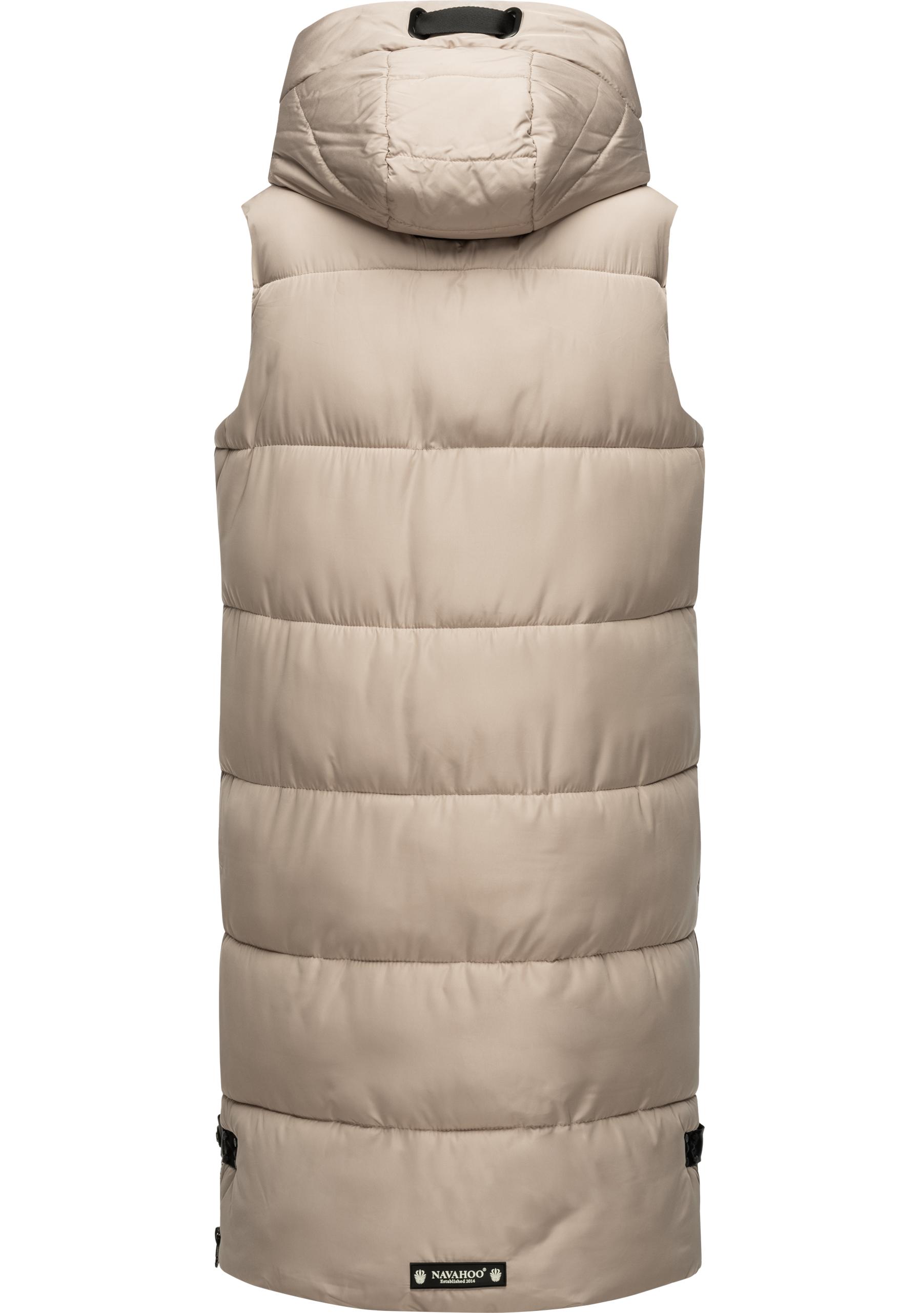 Thumbnail - Navahoo Steppweste "Schnuffelchen" 1 Stk. tlg. warme Damen Outdoor-Weste lang mit Kapuze