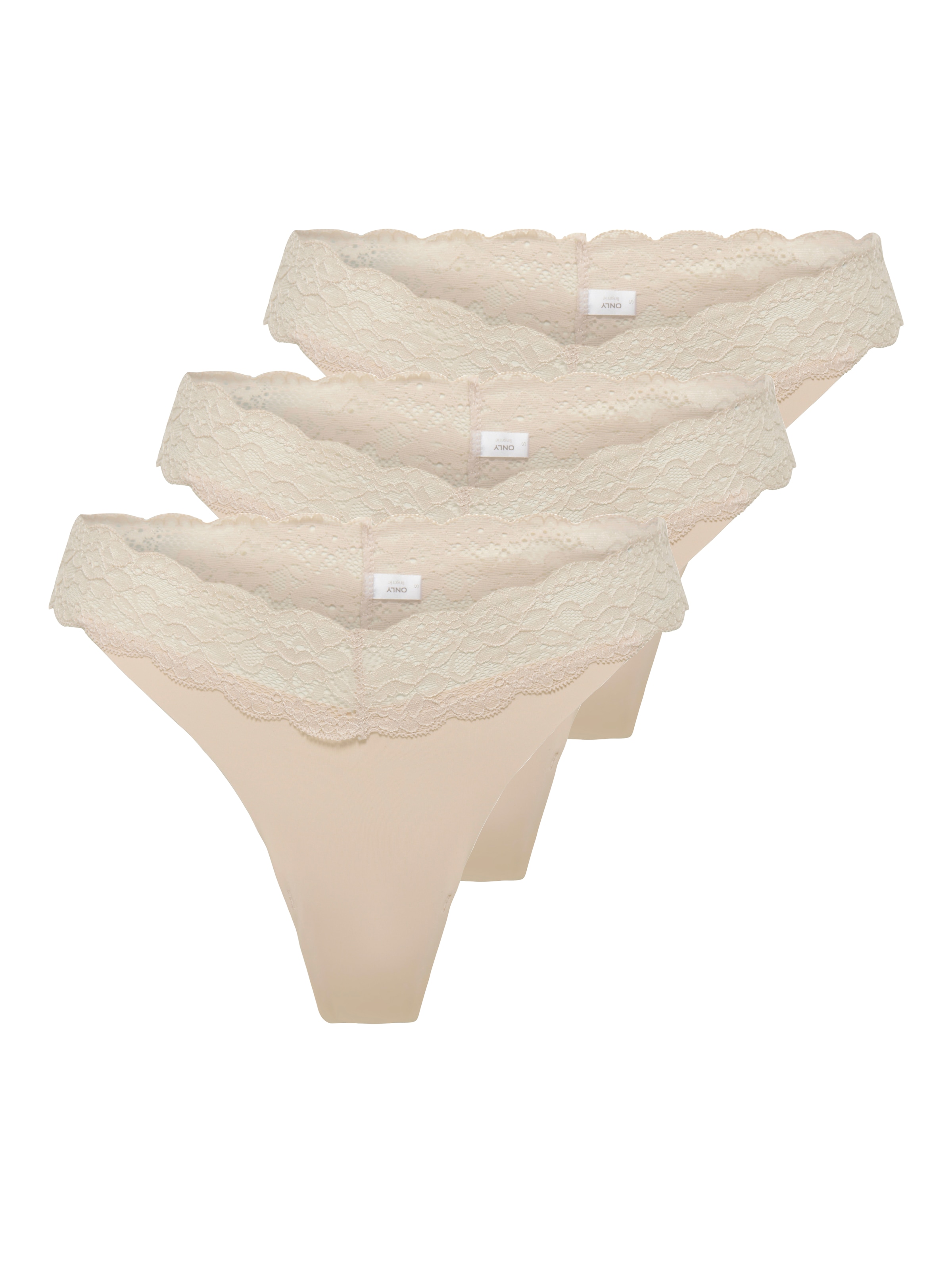 ONLY Tanga "ONLCHLOE LACE S.S THONG 3-PACK ACC", (Packung, 3 St.) günstig online kaufen