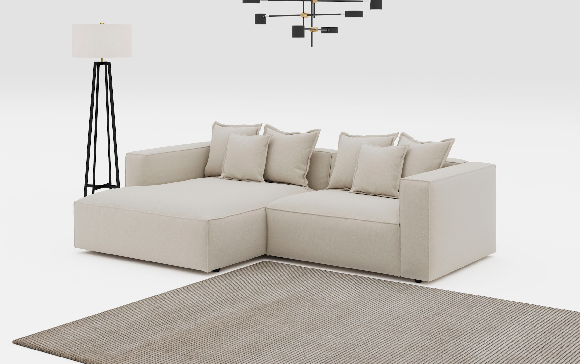 INOSIGN Ecksofa "Cowboy L-Form", mit 6 Kissen, kubisches Sofa günstig online kaufen