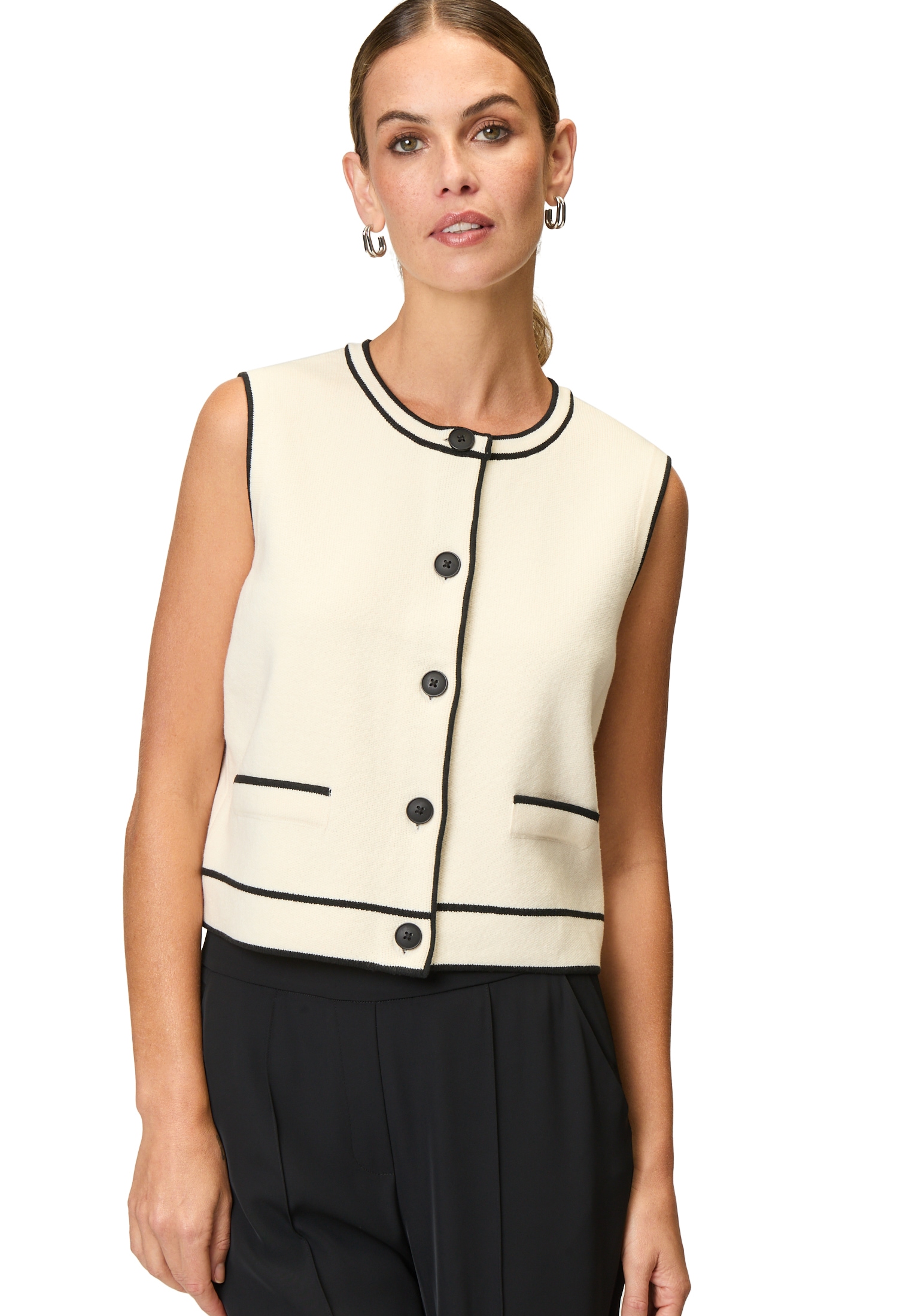 Zero Strickpullover "zero Damen Strickjacke mit Kontrastpaspeln", (1 tlg.), günstig online kaufen