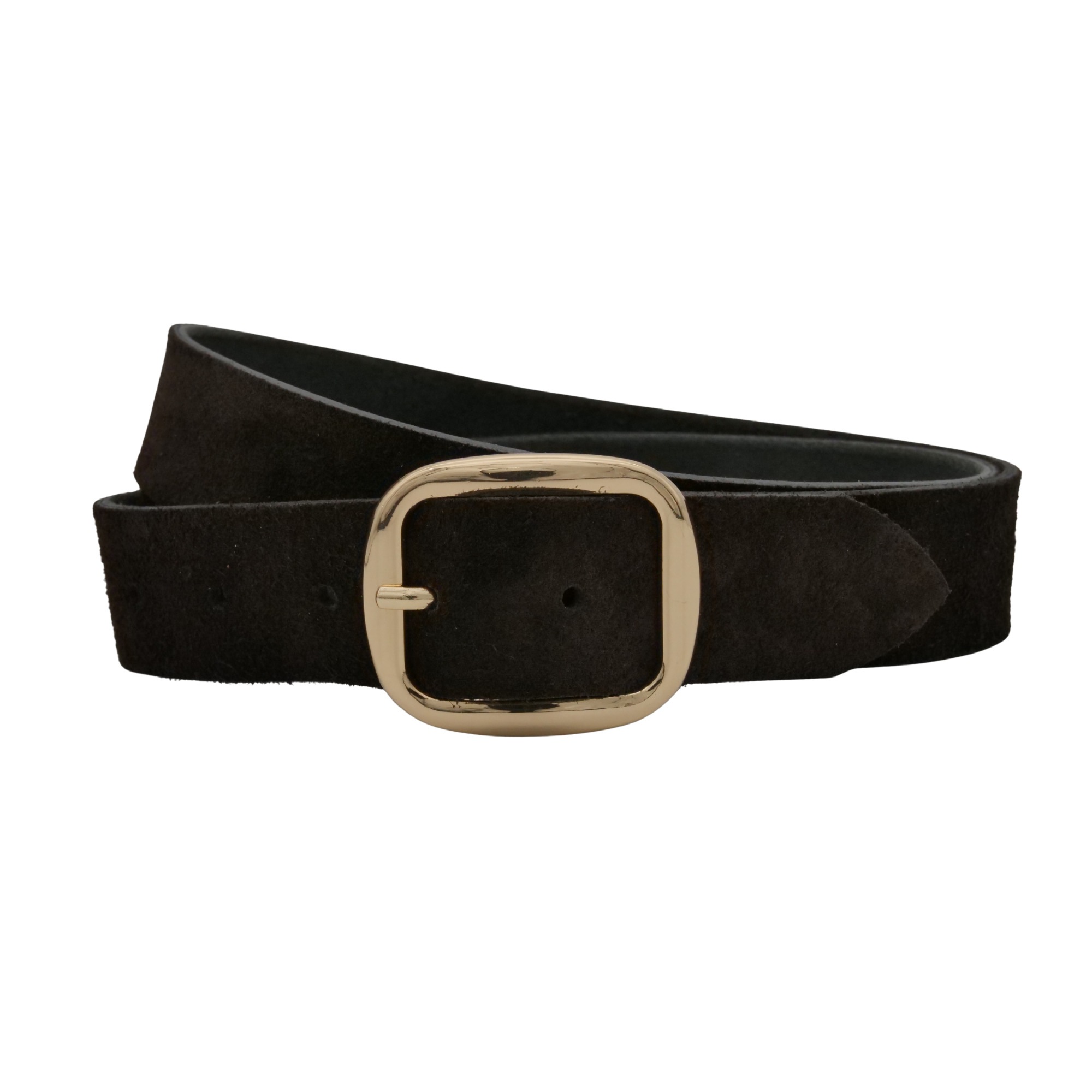 Ledergürtel ANNAMATONI "AnnaMatoni Damen Ledergürtel in hochwertigem Velour Leder 3,5cm", Damen, Gr. TW75 - 90cm Gesamtlänge, mokka 690, 100% Leder, Gürtel Ledergürtel