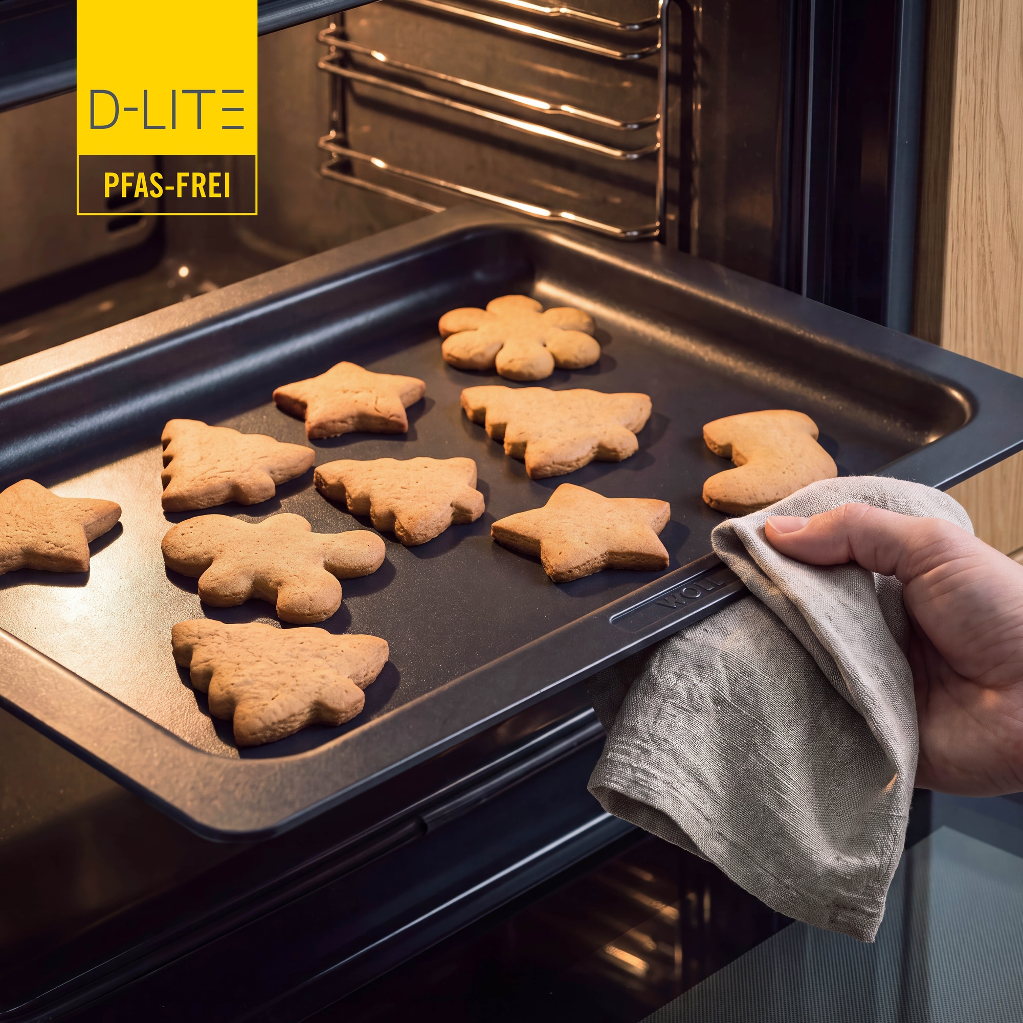 WOLL Backblech »WOLL D-Lite Aluminium Backplatte, PFAS-frei bis 300 °C« Aluminium 1 Stk. tlg. BACKBLECH: QXR-Oberfläche, 4 mm Aluguss, 3 cm flach