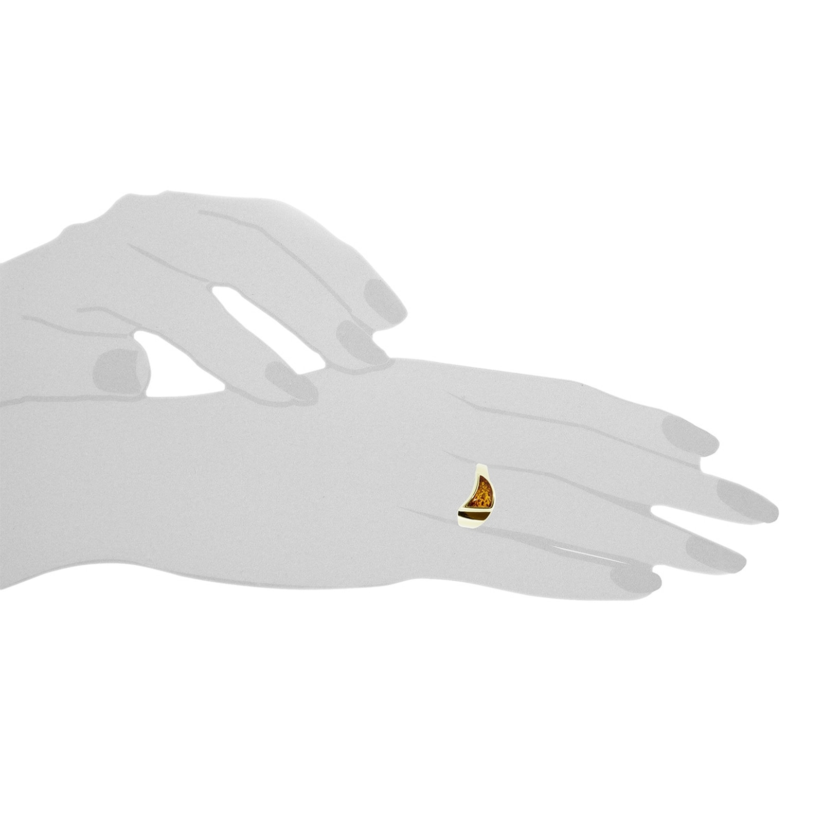 OSTSEE-SCHMUCK Fingerring »- Alea - Gold 333/000 - Bernstein«