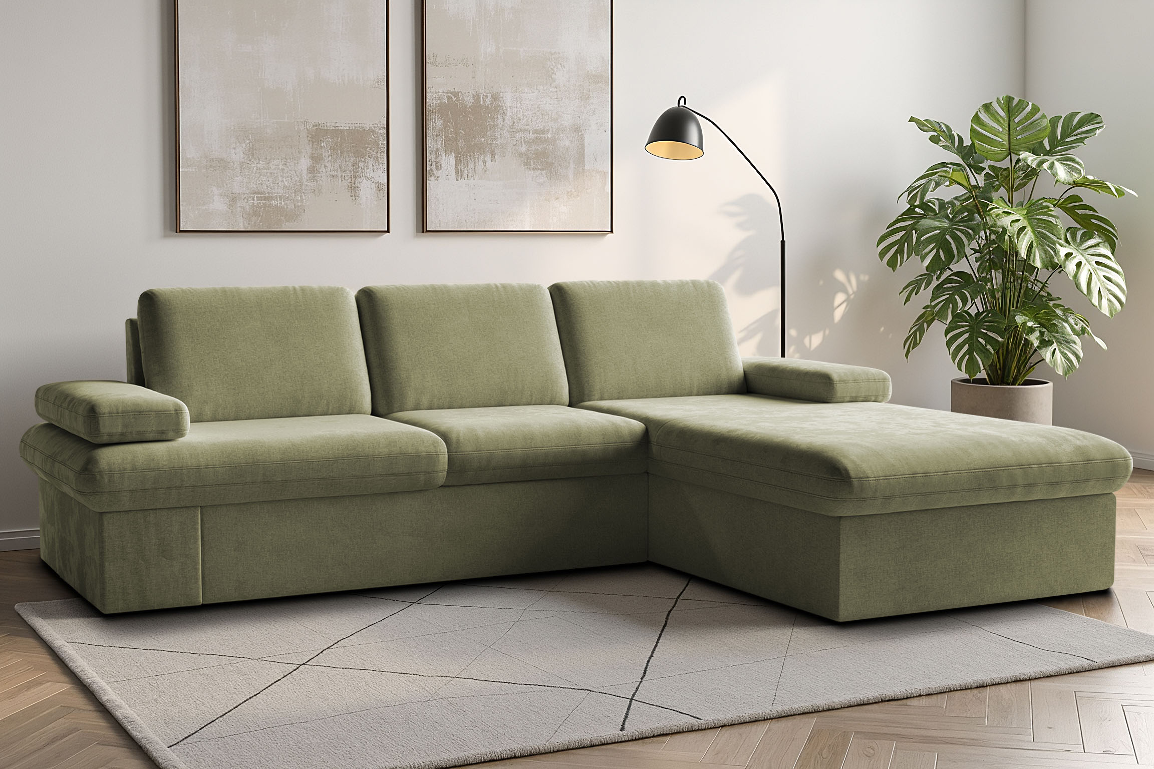 sit&more Ecksofa "Moreno L-Form, B: 247 cm" mit Armteilverstellung, optional Schlaffunktion