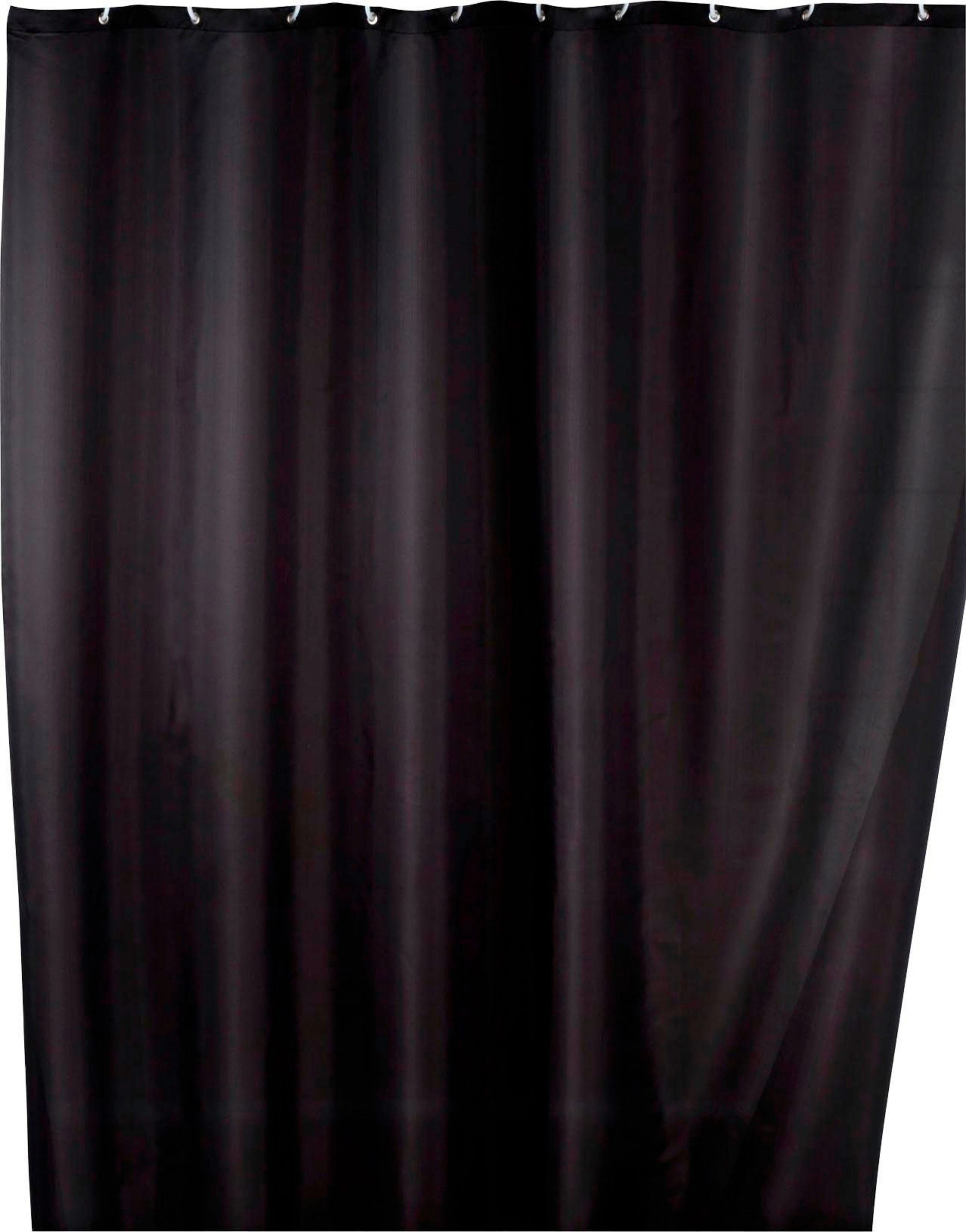 WENKO Duschvorhang "Uni Black" Breite 180 cm Höhe 200 cm, Polyester, waschb günstig online kaufen