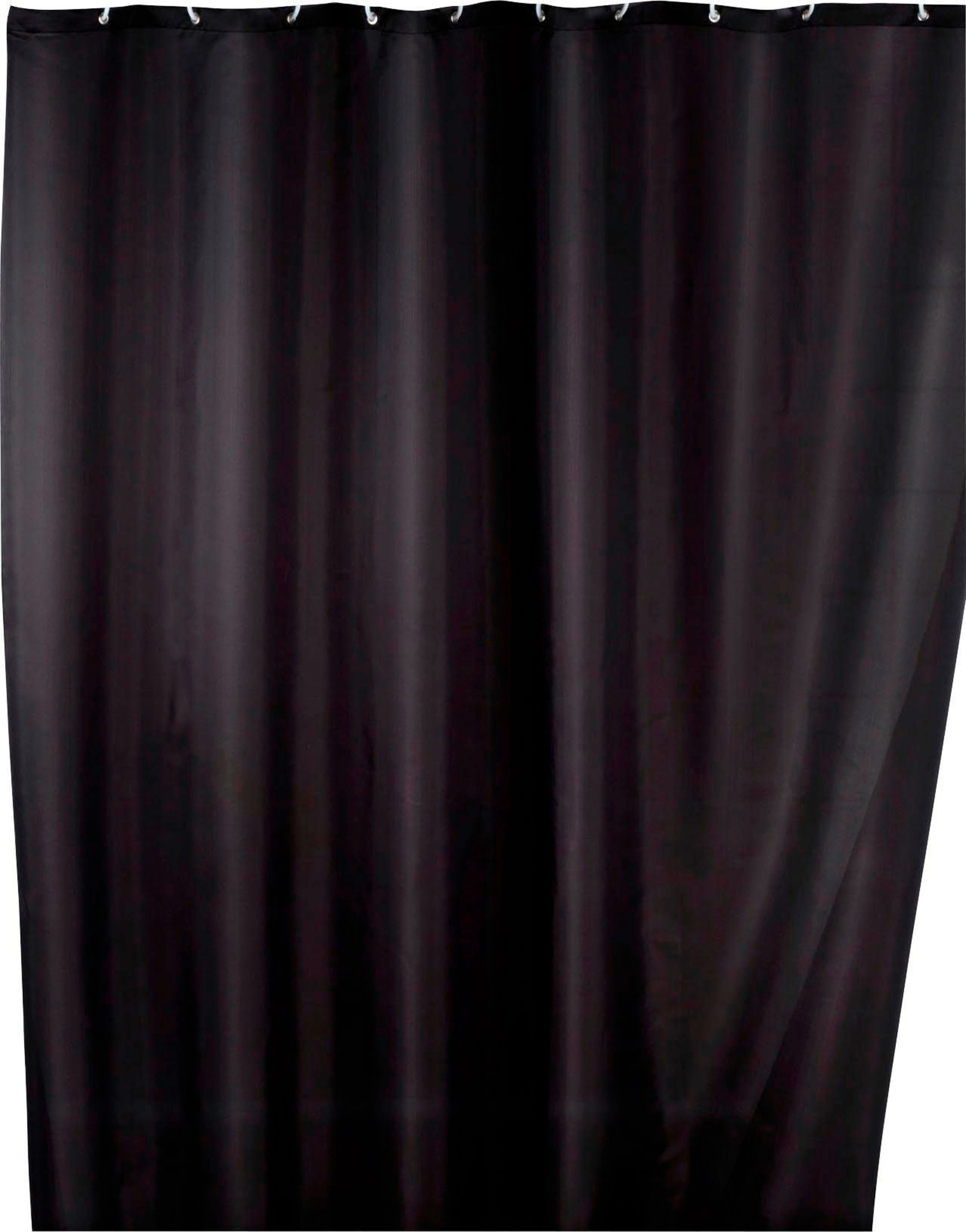 WENKO Duschvorhang "Uni Black", Höhe 200 cm, Polyester, waschbar