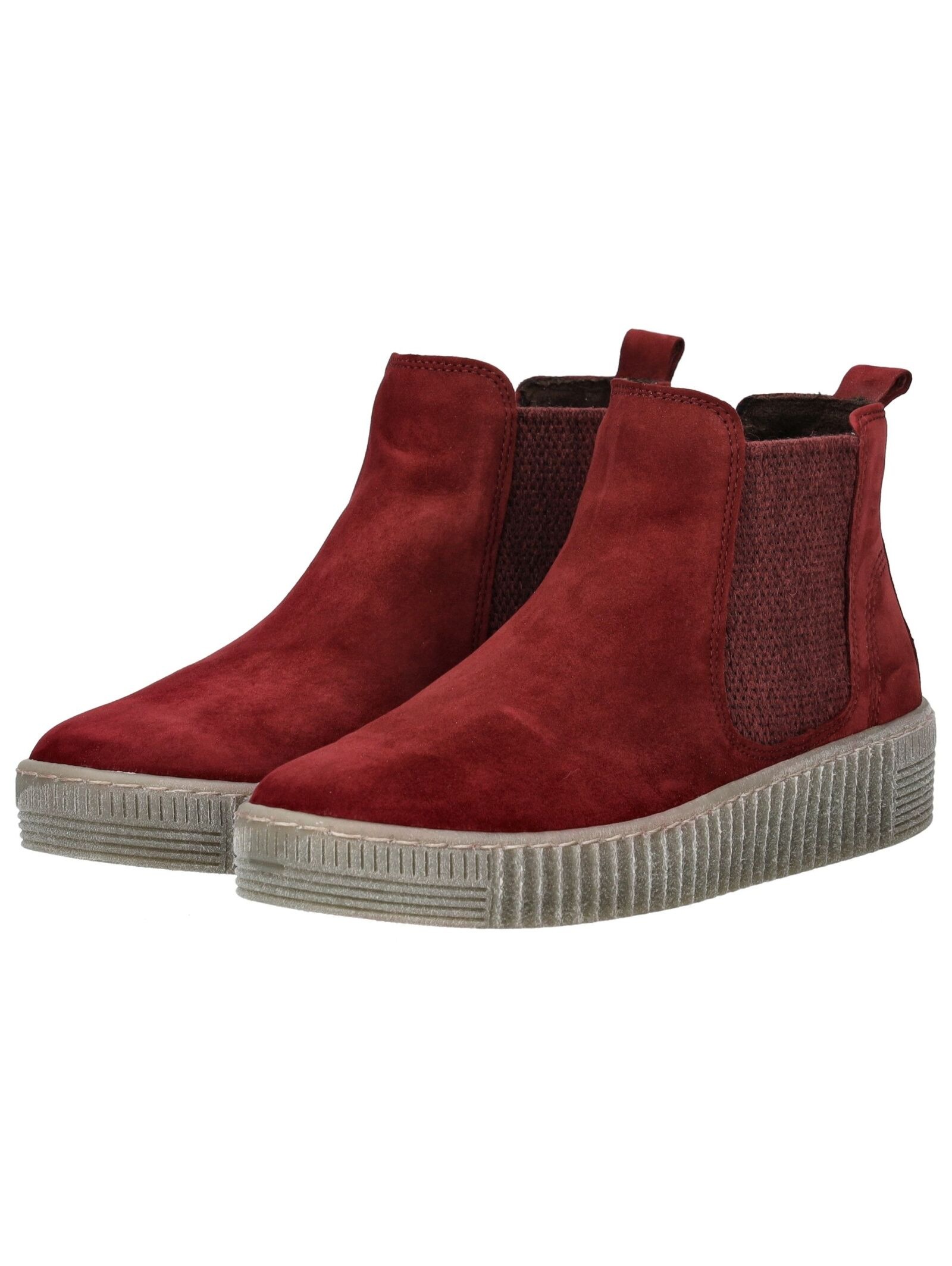 Plateaustiefelette GABOR "Gabor Stiefelette Veloursleder/Textil", Damen, Gr. 38, bordeaux, Textil, Veloursleder, Schuhe 3