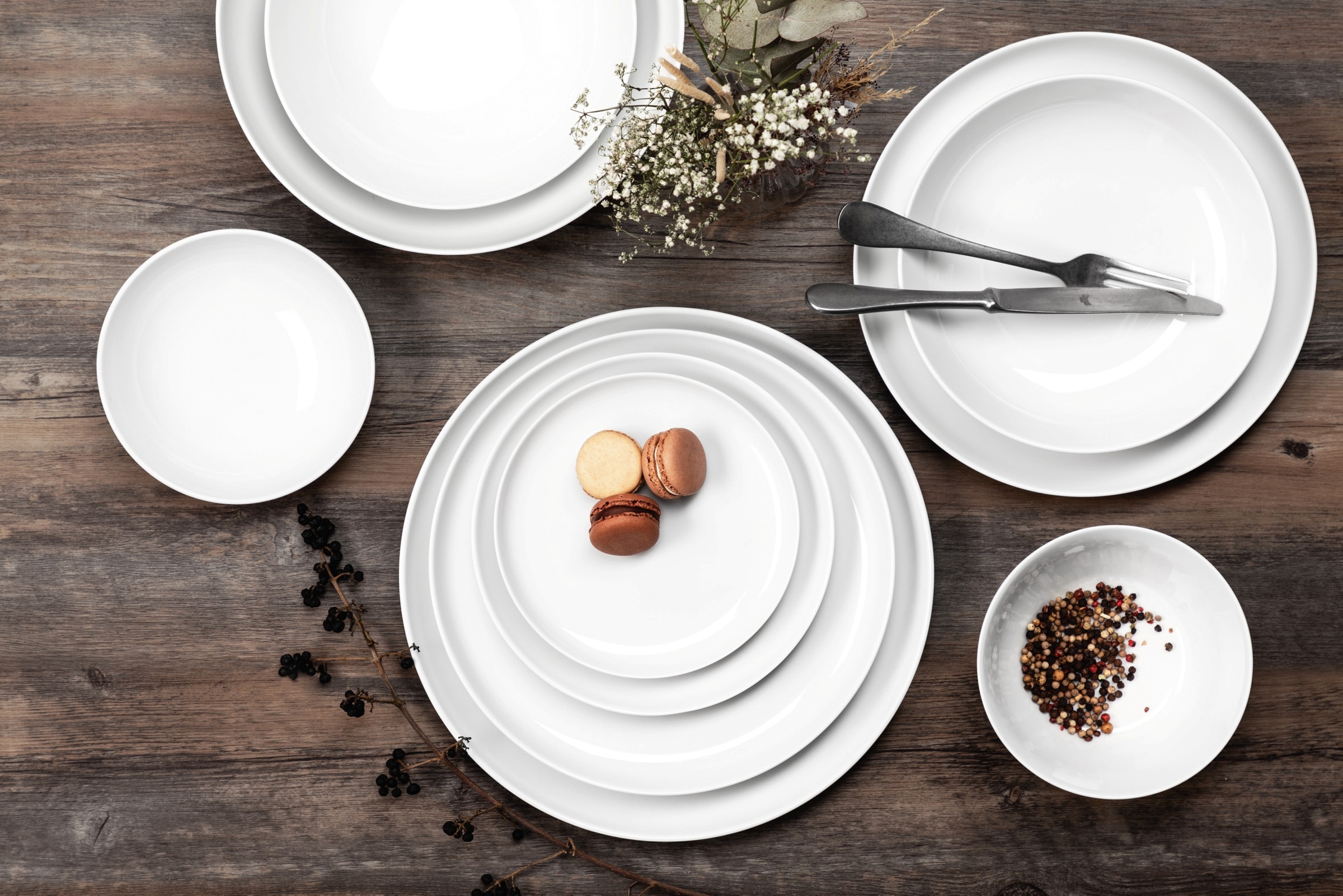 Seltmann Weiden Teeservice »Geschirr-Set, 18 Teile, Lido Weiß, rund«, (Set, 18 tlg., 6x Teeobertasse 0,14 l, 6x Teeuntertasse, 6x Brotteller), Tassen, Untertassen, Teller, 18 Teile, für 6 Personen, Made in Germany