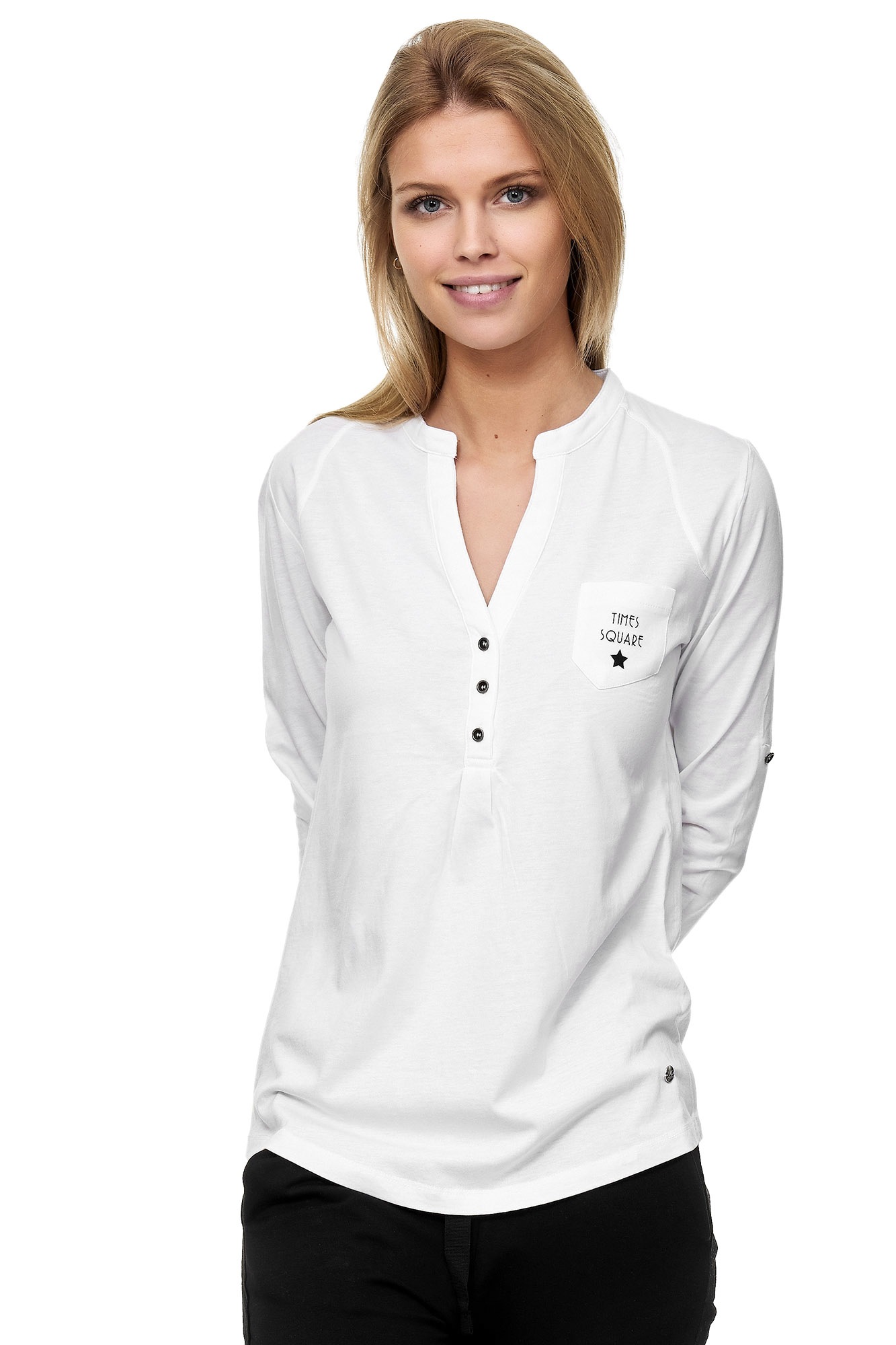 Decay Langarmshirt, mit kleiner Brusttasche