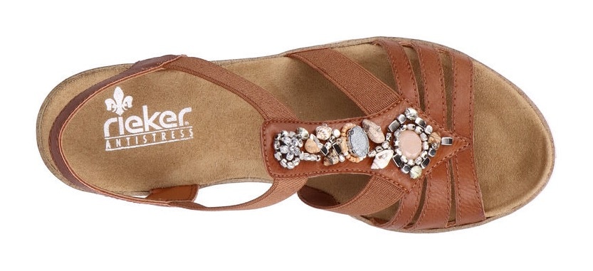 Rieker Keilsandalette, Sommerschuh, Sandale, Keilabsatz, mit Stretch-Bändern