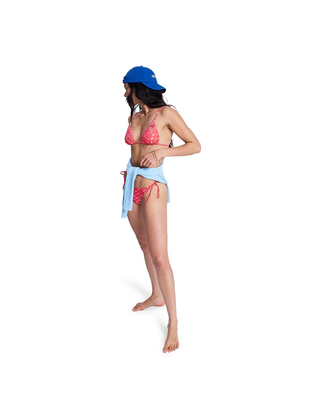 Triangel-Bikini-Top ROXY "Beach Bandana", Damen, Gr. XS, Cup B, hibiscus boho bandana bico, Obermaterial: 85% Microfaser, 15% Elasthan;, Bikini-Oberteile 3