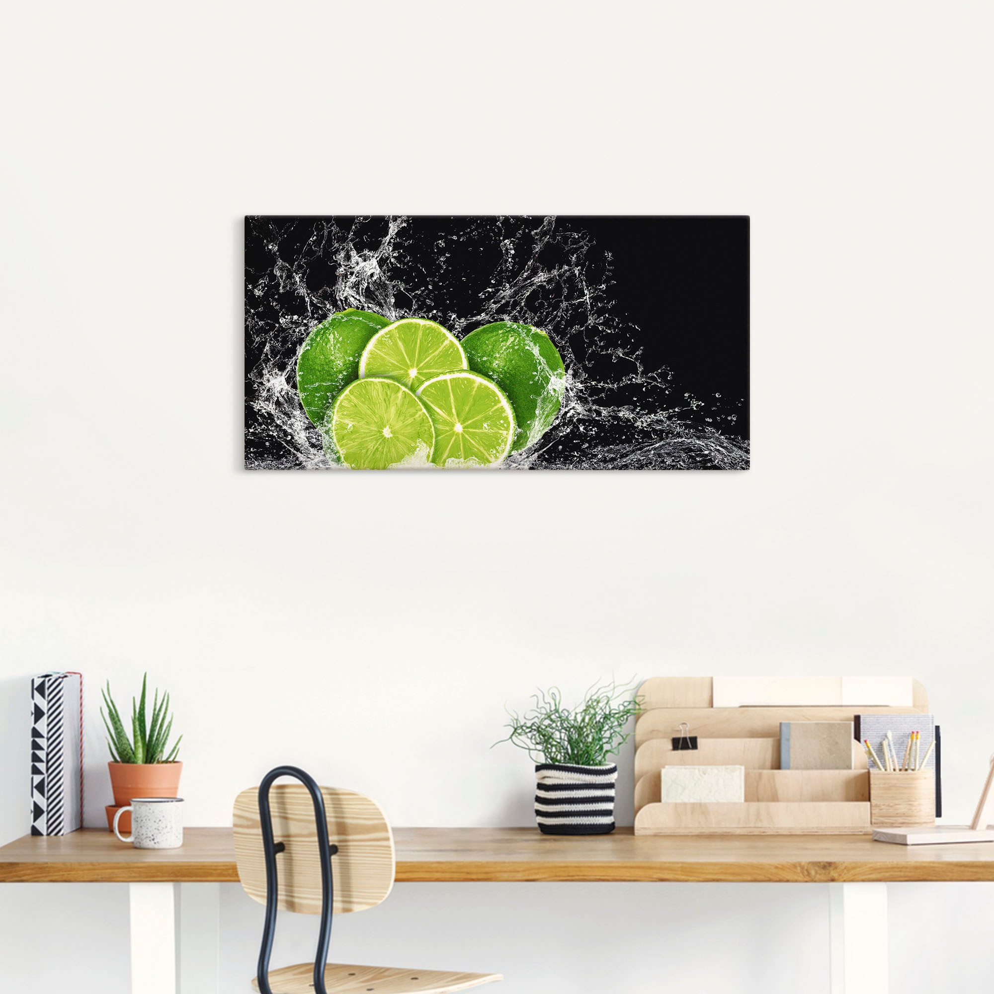 Artland Wandbild "Limone mit Spritzwasser" Obst Bilder 1 Stk. tlg. als Lein günstig online kaufen