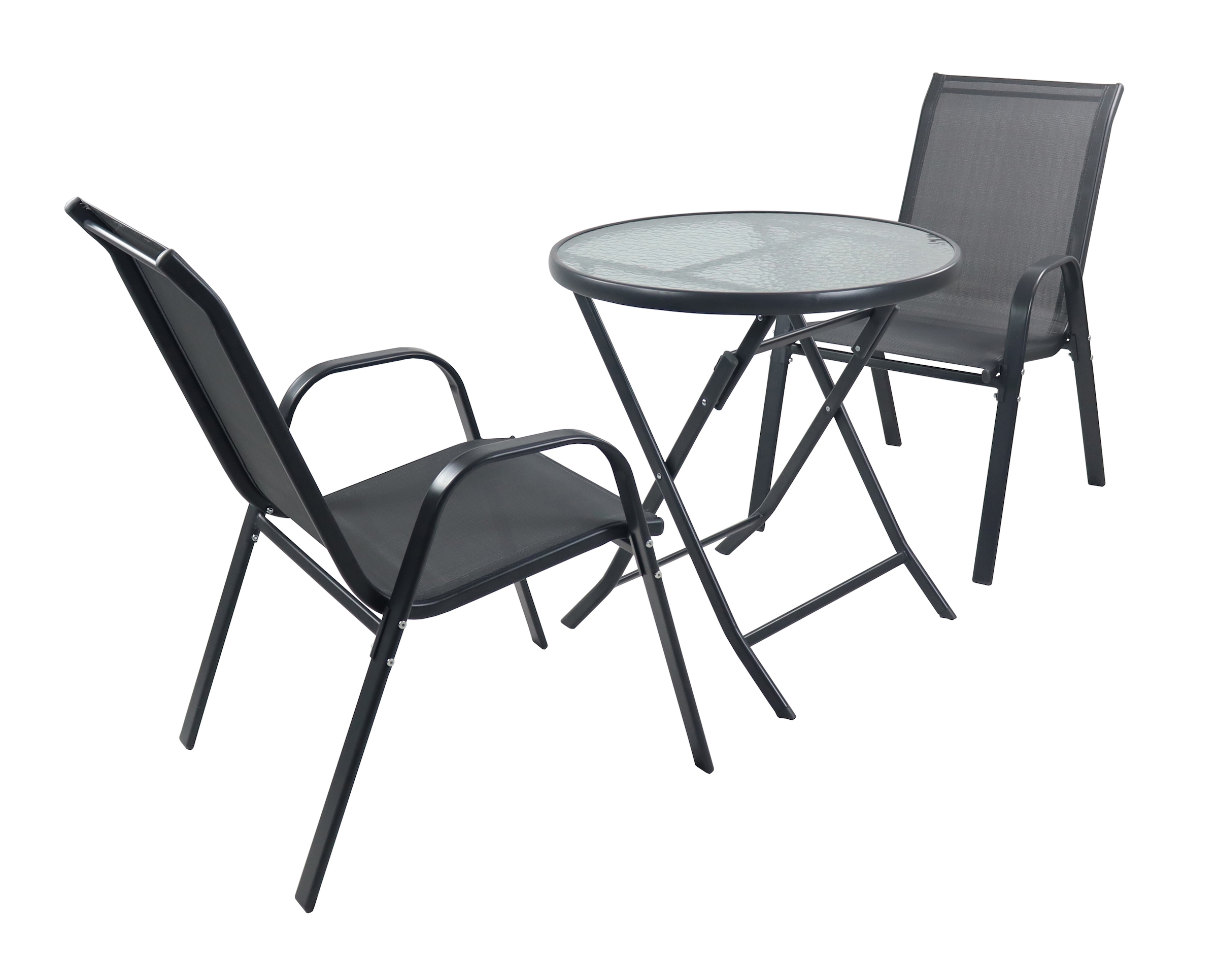 VCM Garten-Essgruppe »VCM 3-tlg Gartenmöbel Set | Sitzgruppe Essgruppe | 1xTisch, 2x Stühle | Tisch Maße ca. H. 70 x ¿ 70 cm | Garten Set - Sonlas«, (3 tlg., Sonlas)